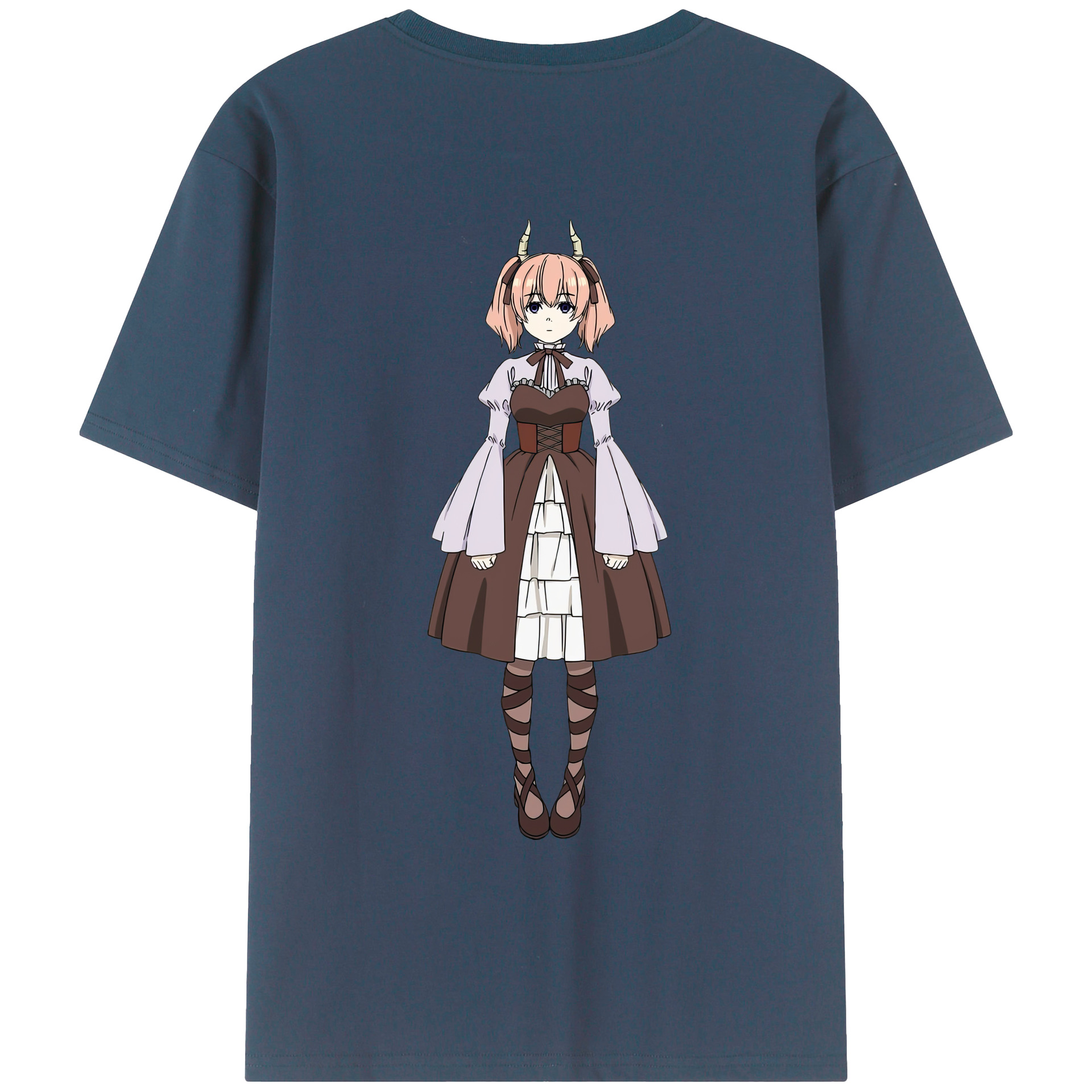 （画像用） 葬送のフリーレン Frieren 綿100％ メンズ半袖Tシャツ（バックプリント） 通気性