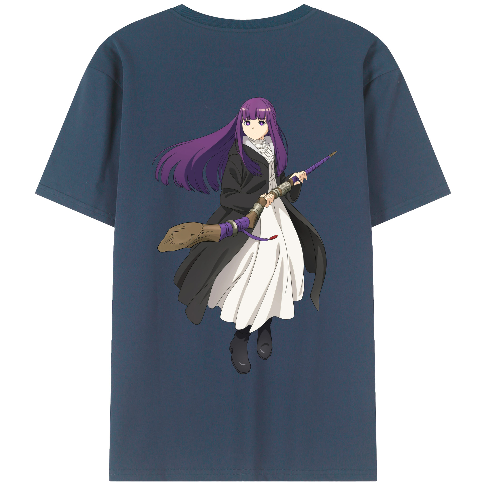 （画像用） 葬送のフリーレン Frieren 綿100％ メンズ半袖Tシャツ（バックプリント） 通気性