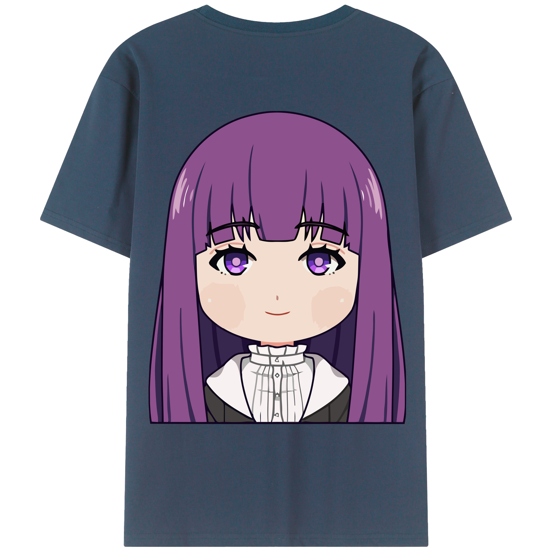 （画像用） 葬送のフリーレン Frieren 綿100％ メンズ半袖Tシャツ（バックプリント） 通気性