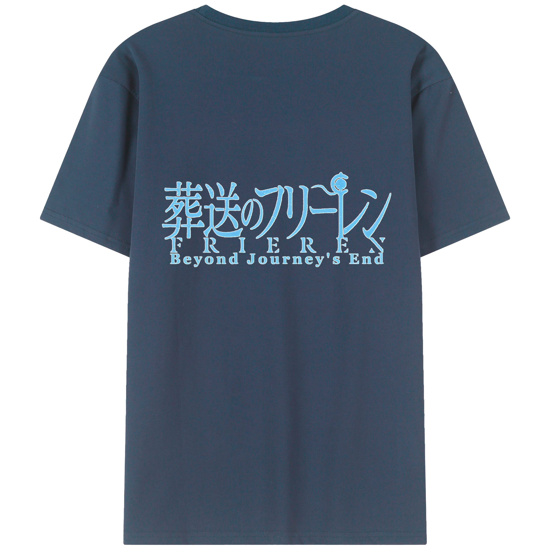 （画像用） 葬送のフリーレン Frieren 綿100％ メンズ半袖Tシャツ（バックプリント） 通気性