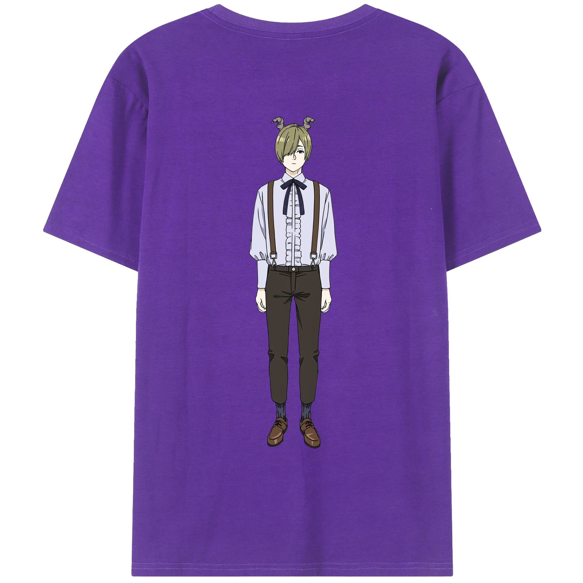 （画像用） 葬送のフリーレン Frieren 綿100％ メンズ半袖Tシャツ（バックプリント） 通気性