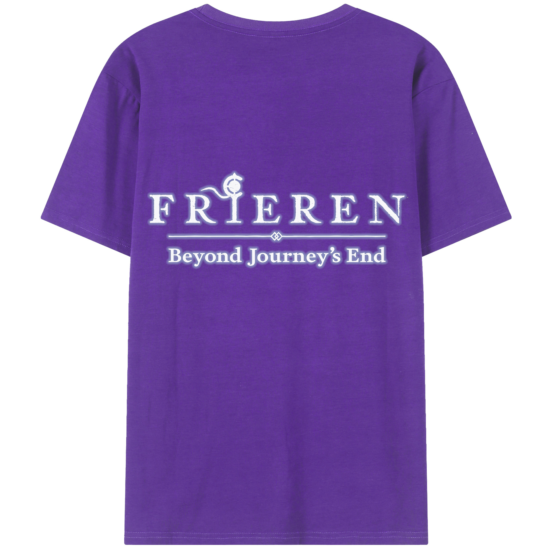 （画像用） 葬送のフリーレン Frieren 綿100％ メンズ半袖Tシャツ（バックプリント） 通気性