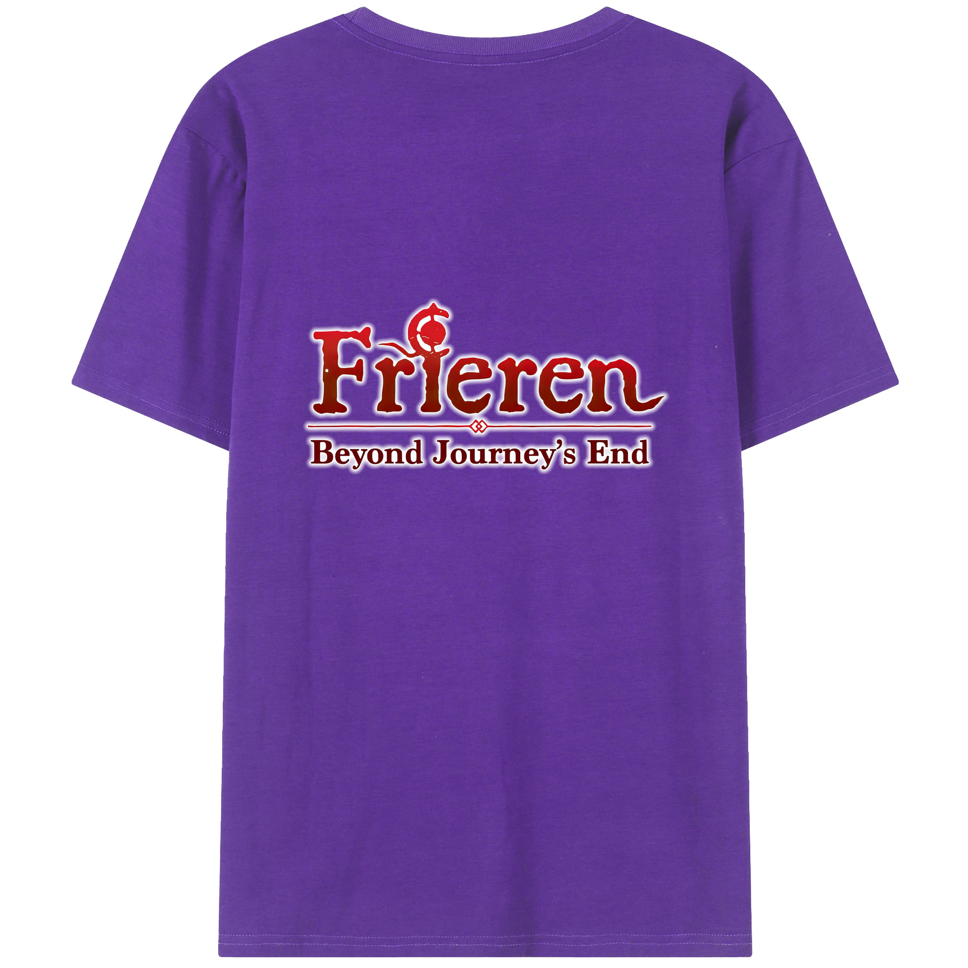 （画像用） 葬送のフリーレン Frieren 綿100％ メンズ半袖Tシャツ（バックプリント） 通気性