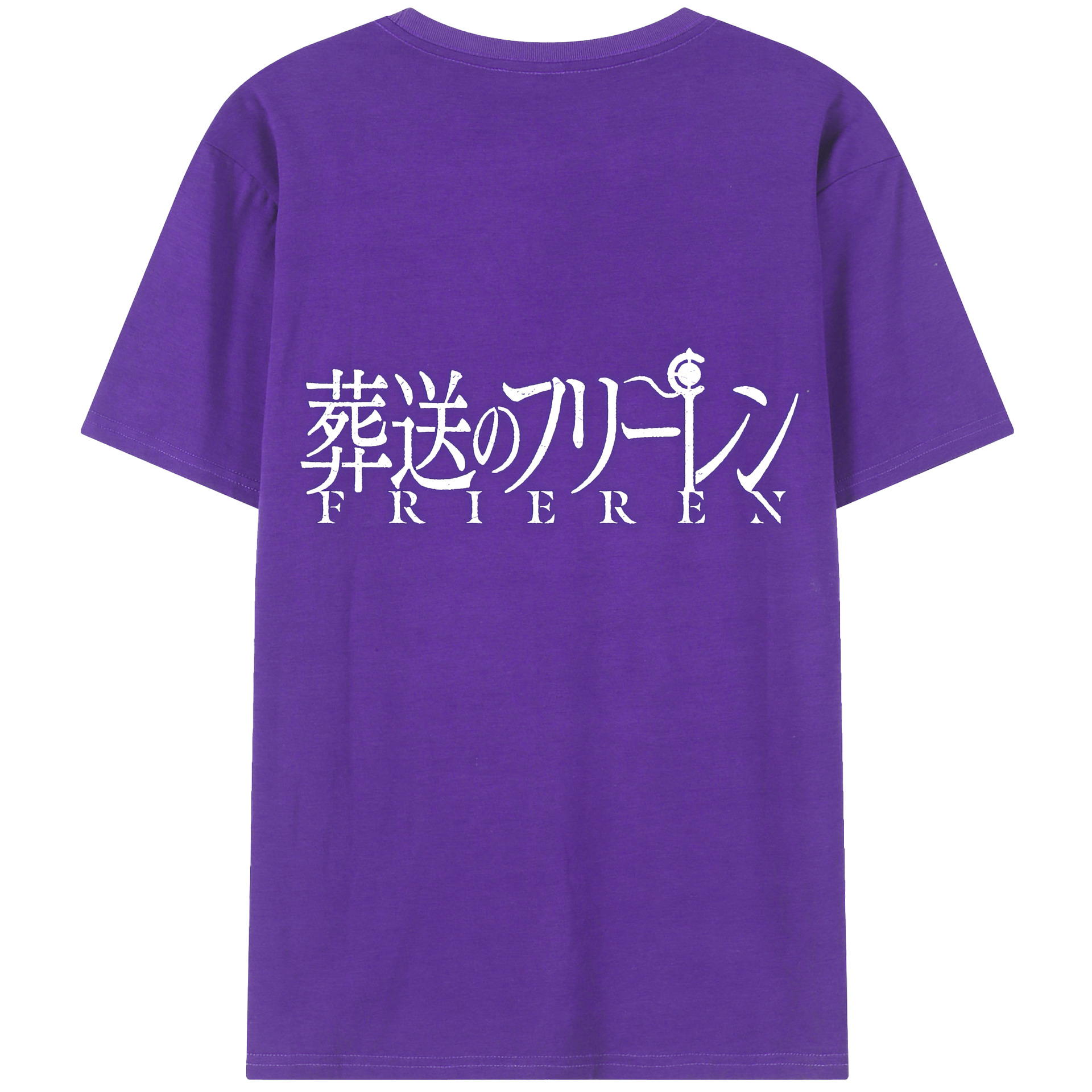 （画像用） 葬送のフリーレン Frieren 綿100％ メンズ半袖Tシャツ（バックプリント） 通気性