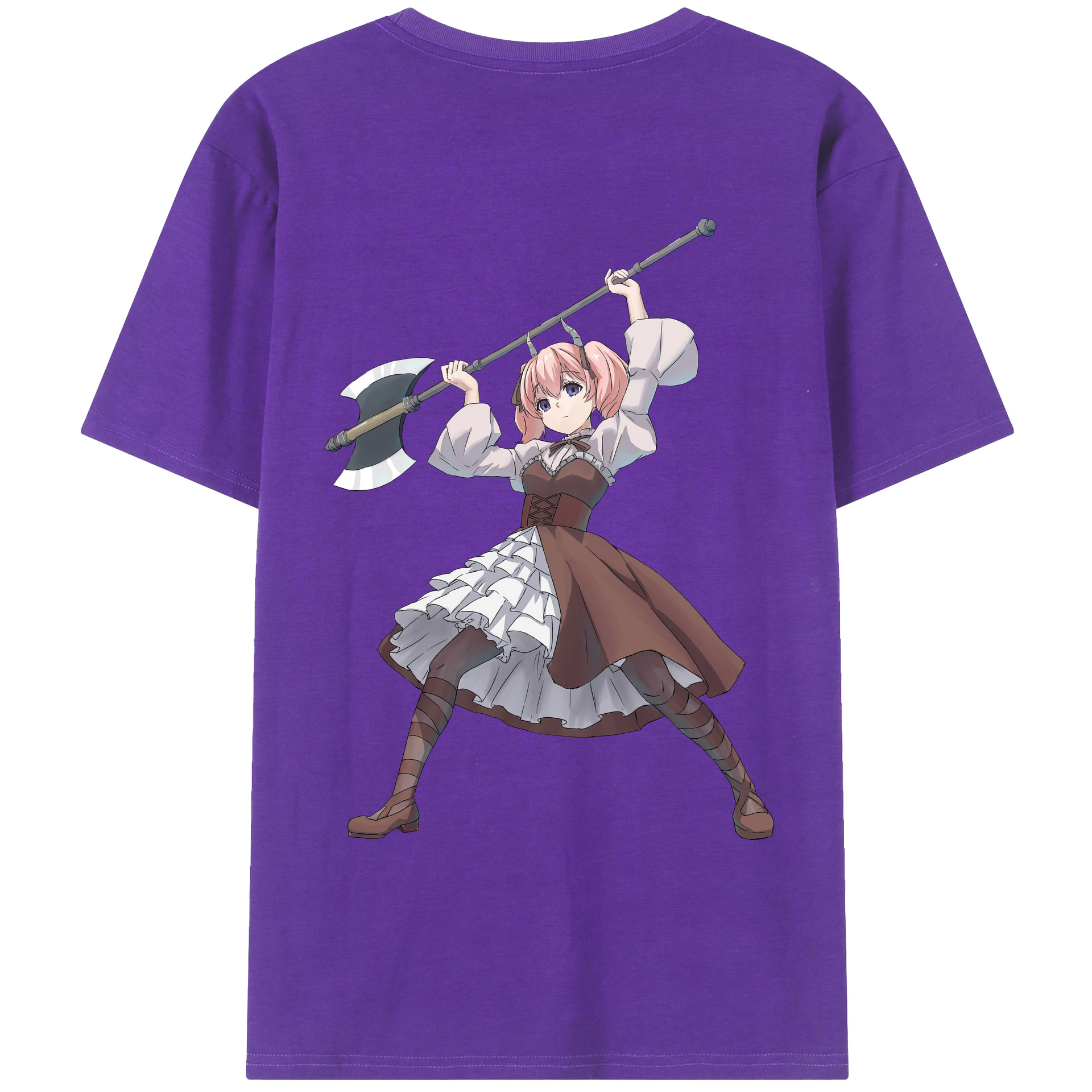 （画像用） 葬送のフリーレン Frieren 綿100％ メンズ半袖Tシャツ（バックプリント） 通気性
