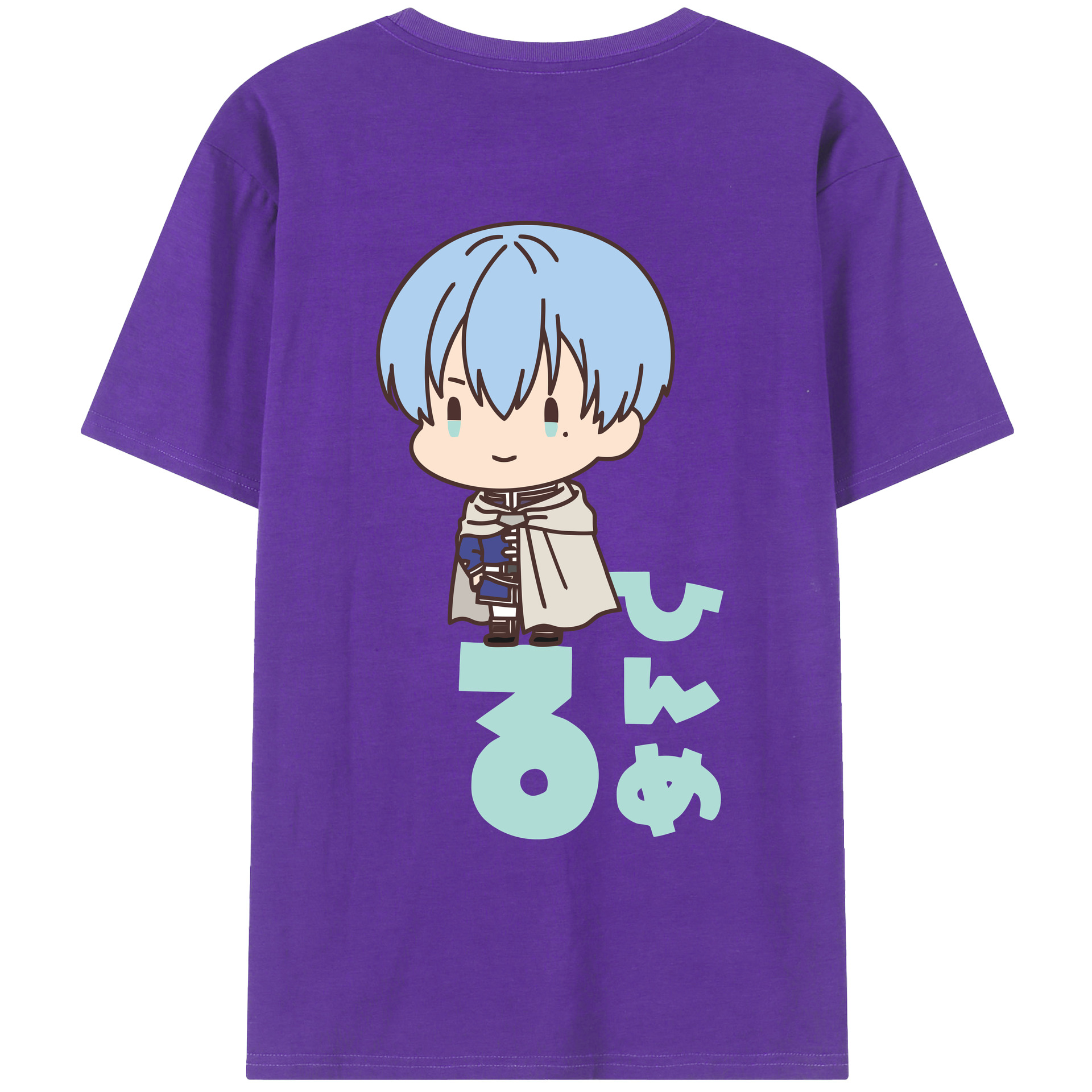 （画像用） 葬送のフリーレン Frieren 綿100％ メンズ半袖Tシャツ（バックプリント） 通気性