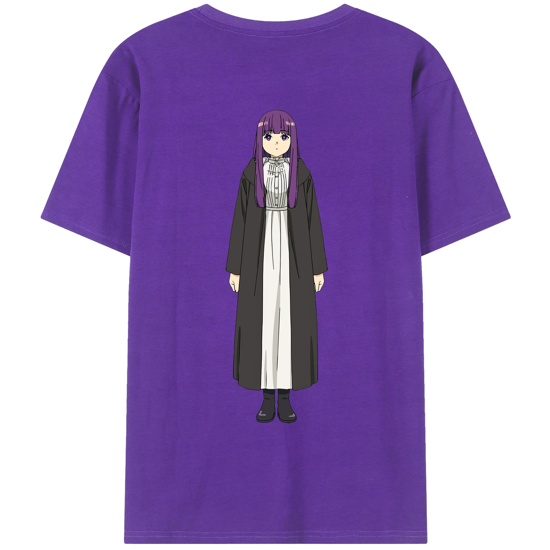 （画像用） 葬送のフリーレン Frieren 綿100％ メンズ半袖Tシャツ（バックプリント） 通気性