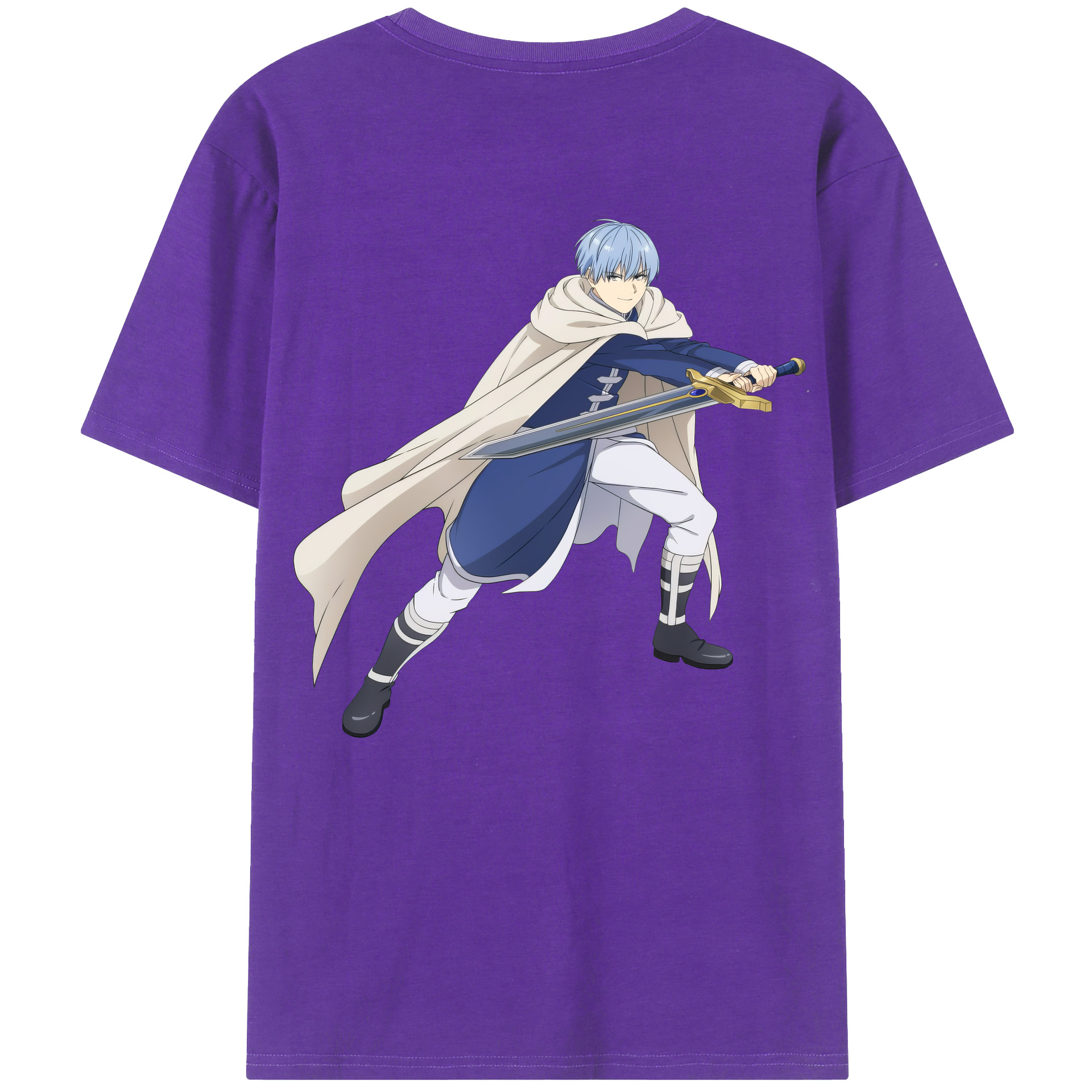 （画像用） 葬送のフリーレン Frieren 綿100％ メンズ半袖Tシャツ（バックプリント） 通気性