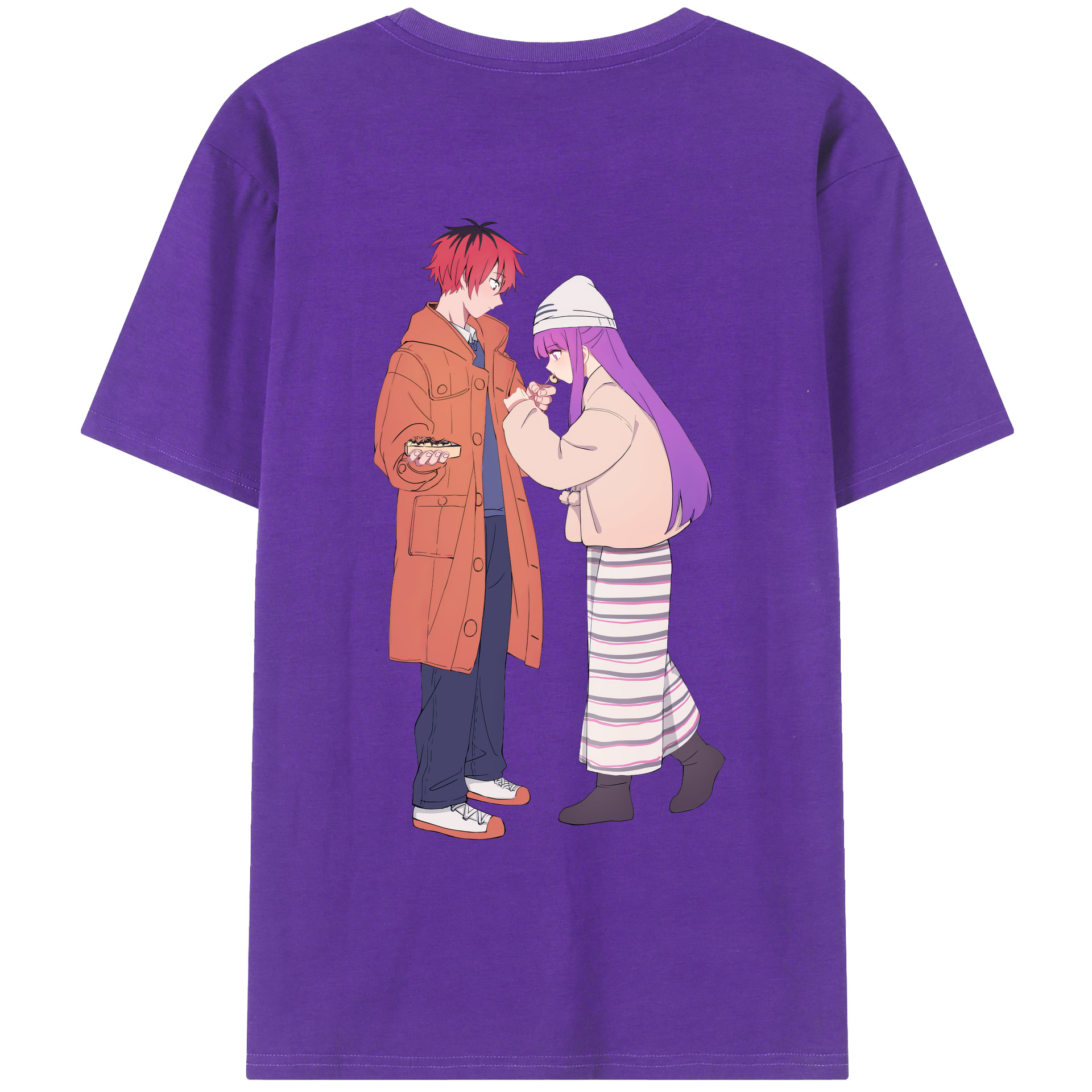 （画像用） 葬送のフリーレン Frieren 綿100％ メンズ半袖Tシャツ（バックプリント） 通気性