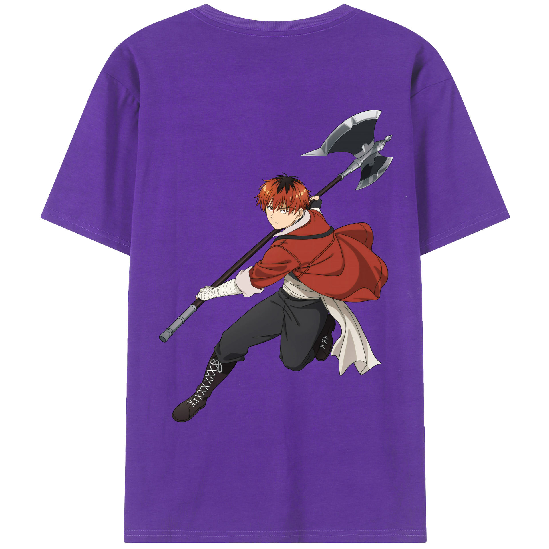 （画像用） 葬送のフリーレン Frieren 綿100％ メンズ半袖Tシャツ（バックプリント） 通気性