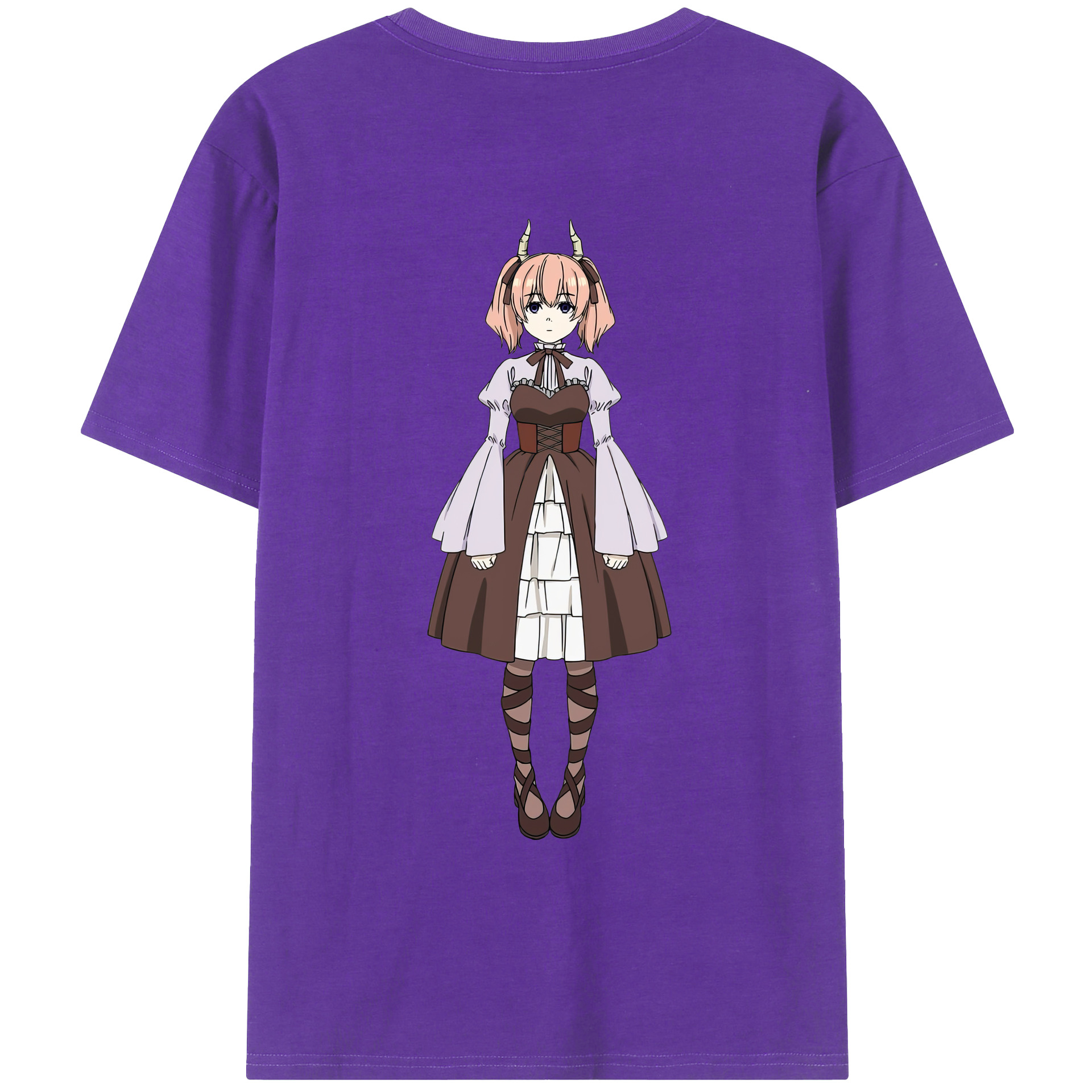 （画像用） 葬送のフリーレン Frieren 綿100％ メンズ半袖Tシャツ（バックプリント） 通気性
