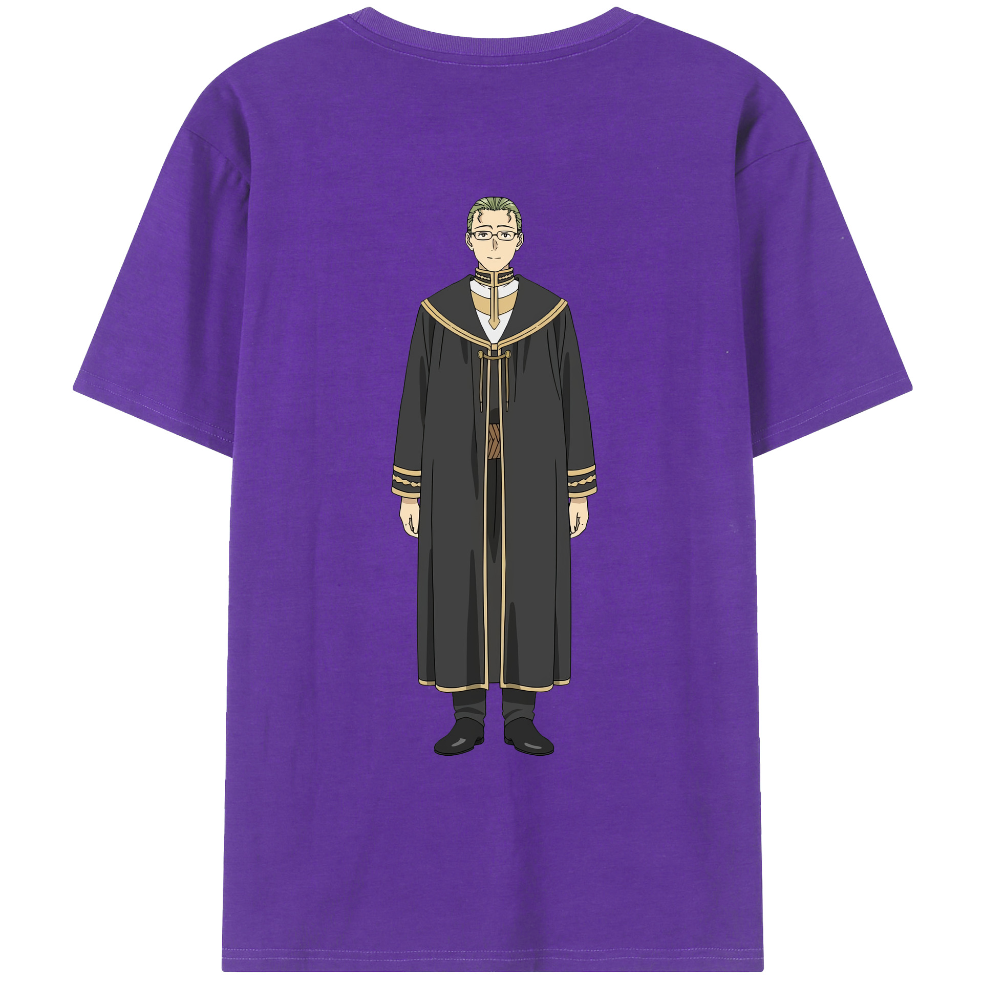 （画像用） 葬送のフリーレン Frieren 綿100％ メンズ半袖Tシャツ（バックプリント） 通気性