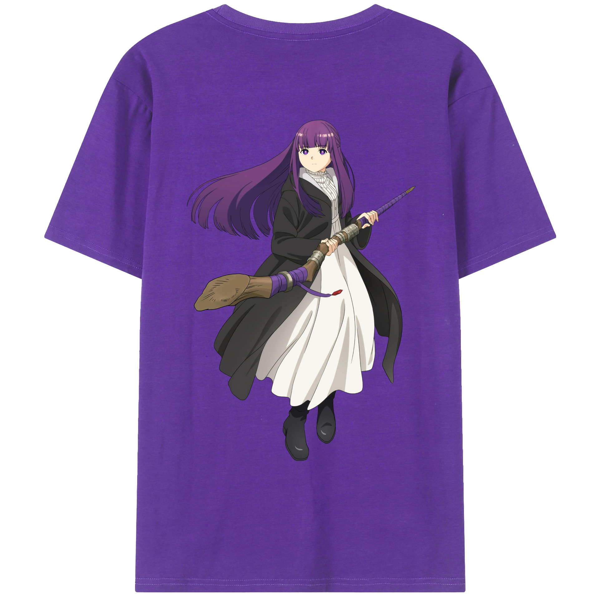 （画像用） 葬送のフリーレン Frieren 綿100％ メンズ半袖Tシャツ（バックプリント） 通気性