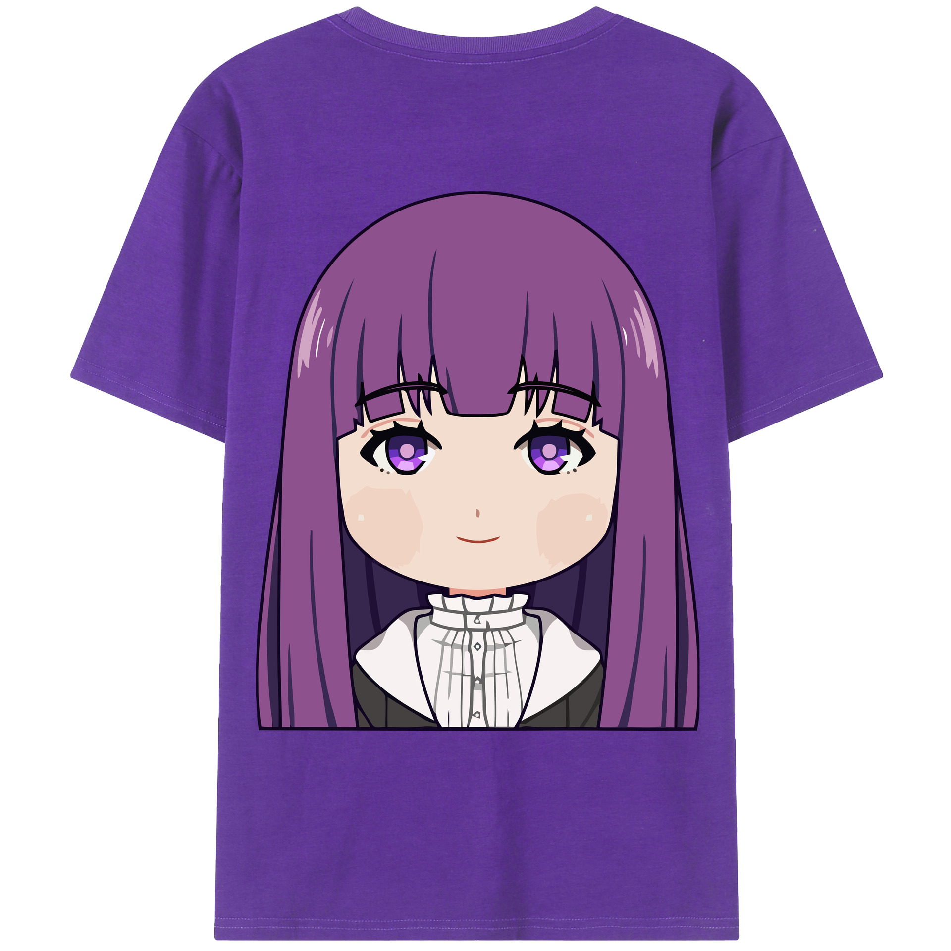 （画像用） 葬送のフリーレン Frieren 綿100％ メンズ半袖Tシャツ（バックプリント） 通気性