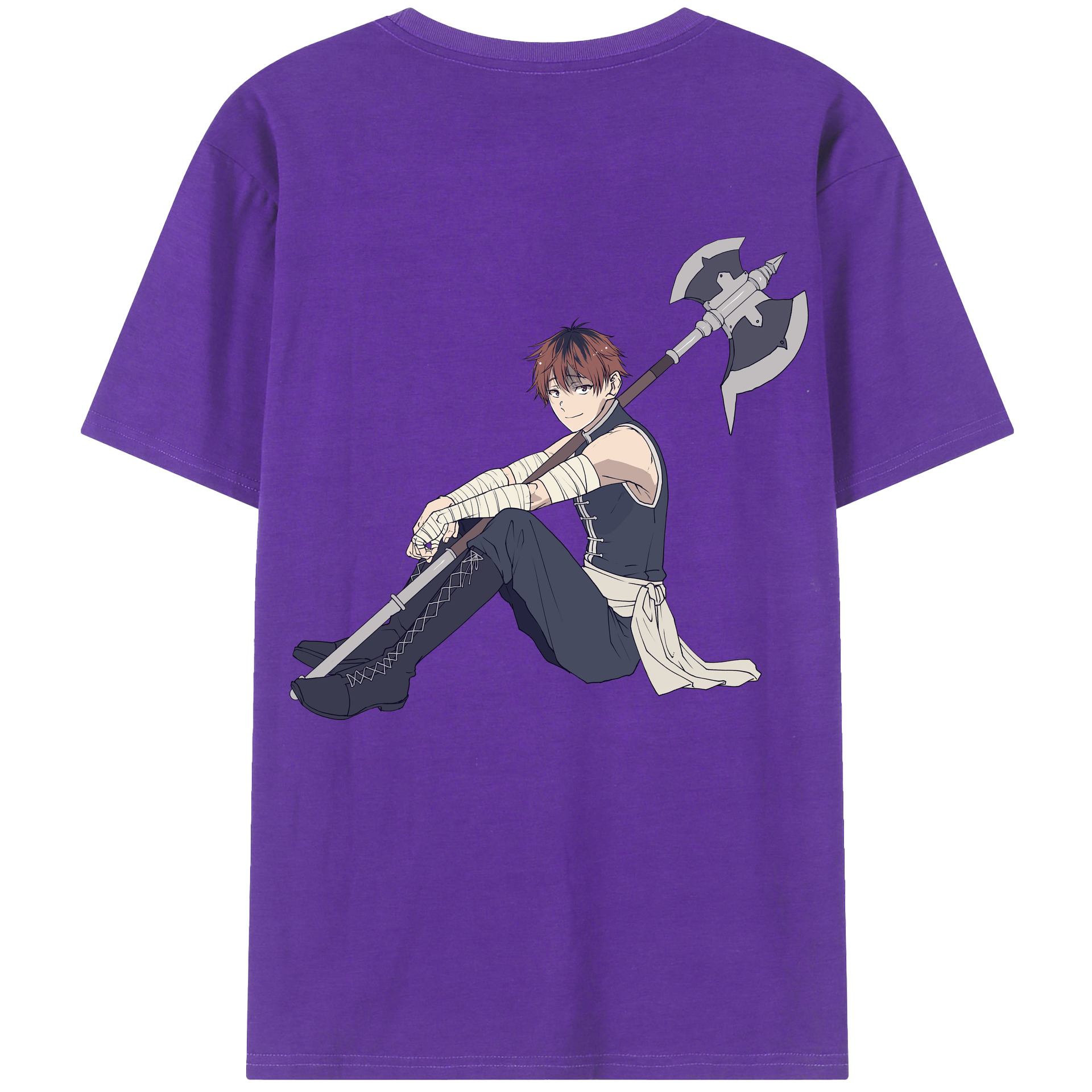 （画像用） 葬送のフリーレン Frieren 綿100％ メンズ半袖Tシャツ（バックプリント） 通気性