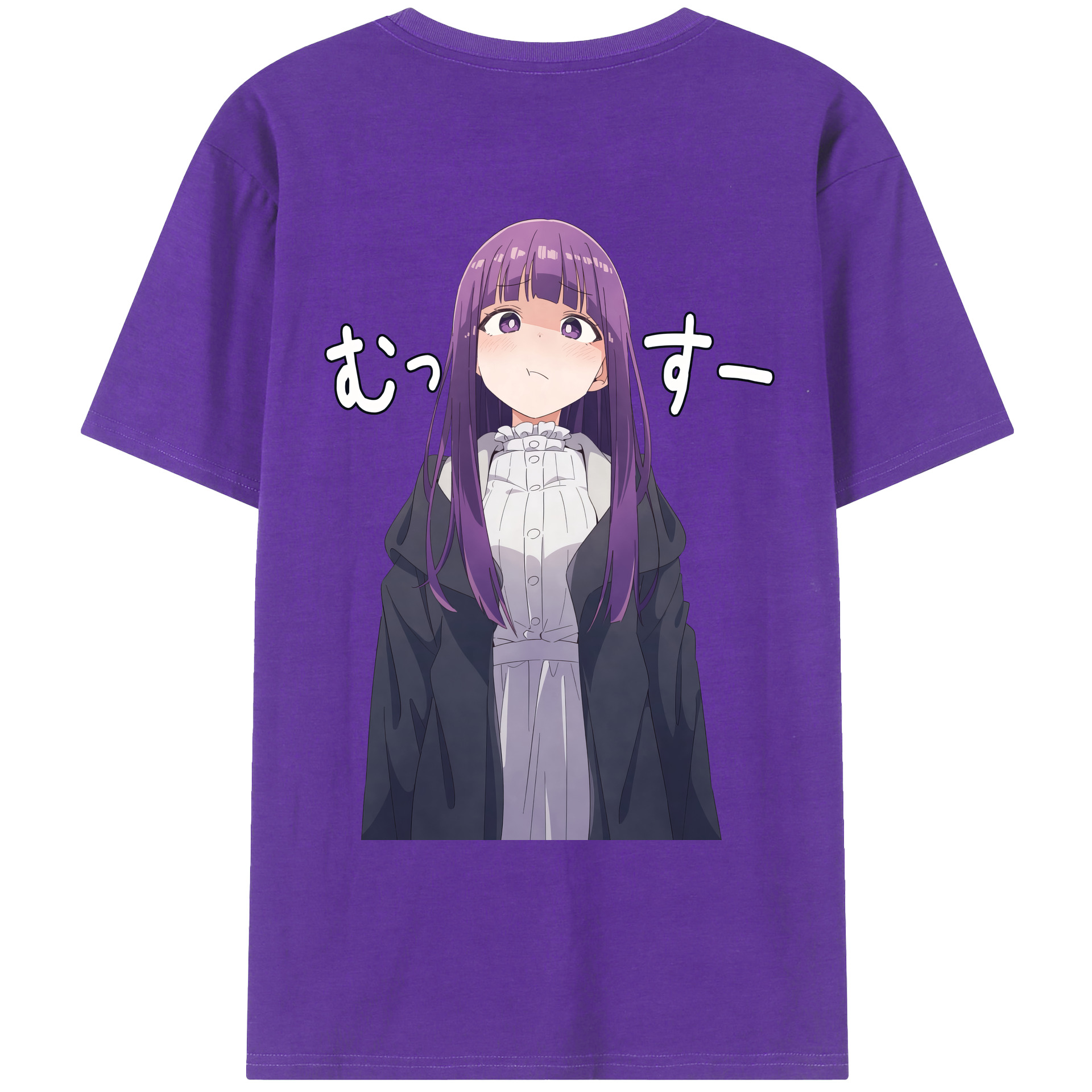 （画像用） 葬送のフリーレン Frieren 綿100％ メンズ半袖Tシャツ（バックプリント） 通気性