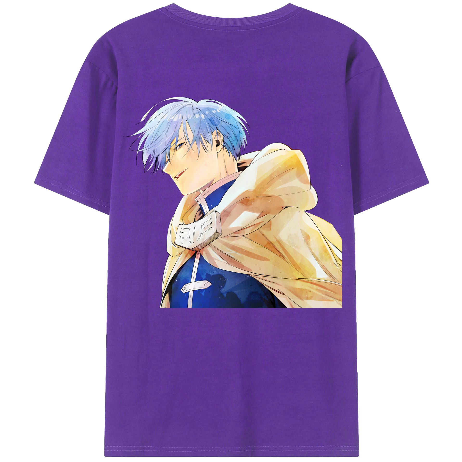 （画像用） 葬送のフリーレン Frieren 綿100％ メンズ半袖Tシャツ（バックプリント） 通気性