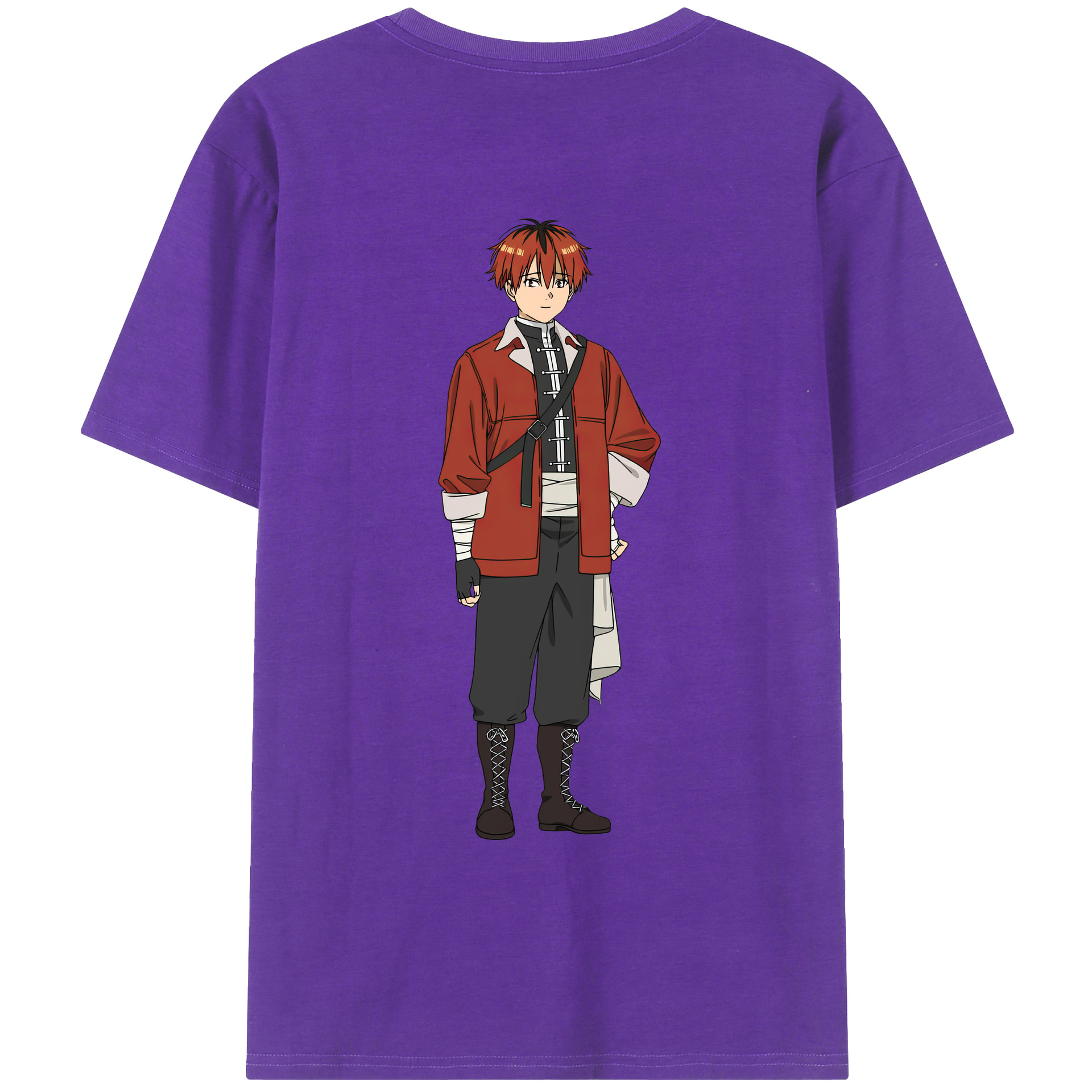 （画像用） 葬送のフリーレン Frieren 綿100％ メンズ半袖Tシャツ（バックプリント） 通気性