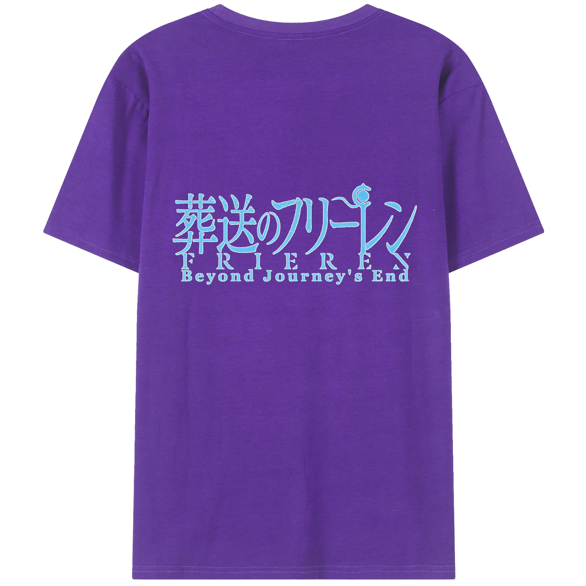 （画像用） 葬送のフリーレン Frieren 綿100％ メンズ半袖Tシャツ（バックプリント） 通気性