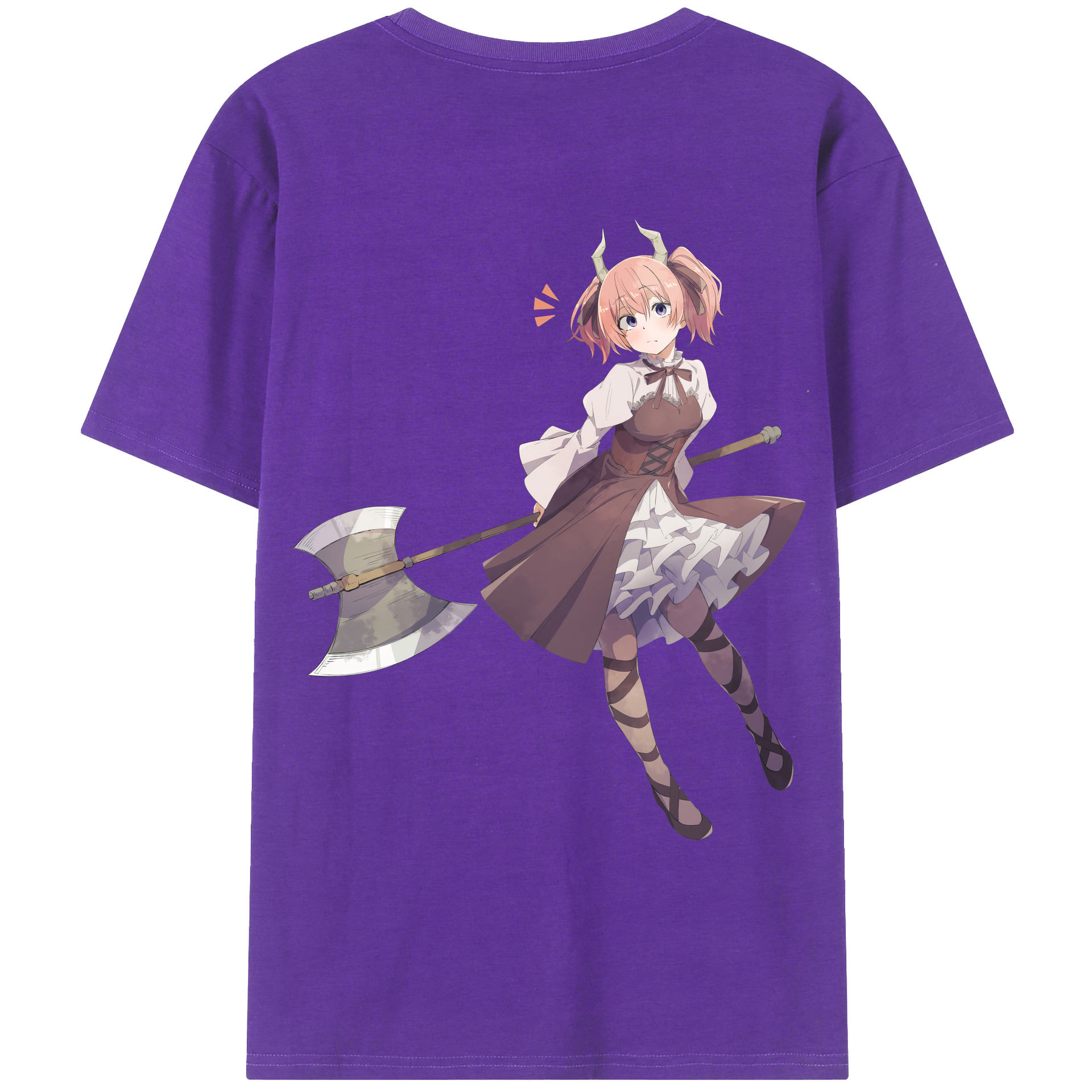 （画像用） 葬送のフリーレン Frieren 綿100％ メンズ半袖Tシャツ（バックプリント） 通気性