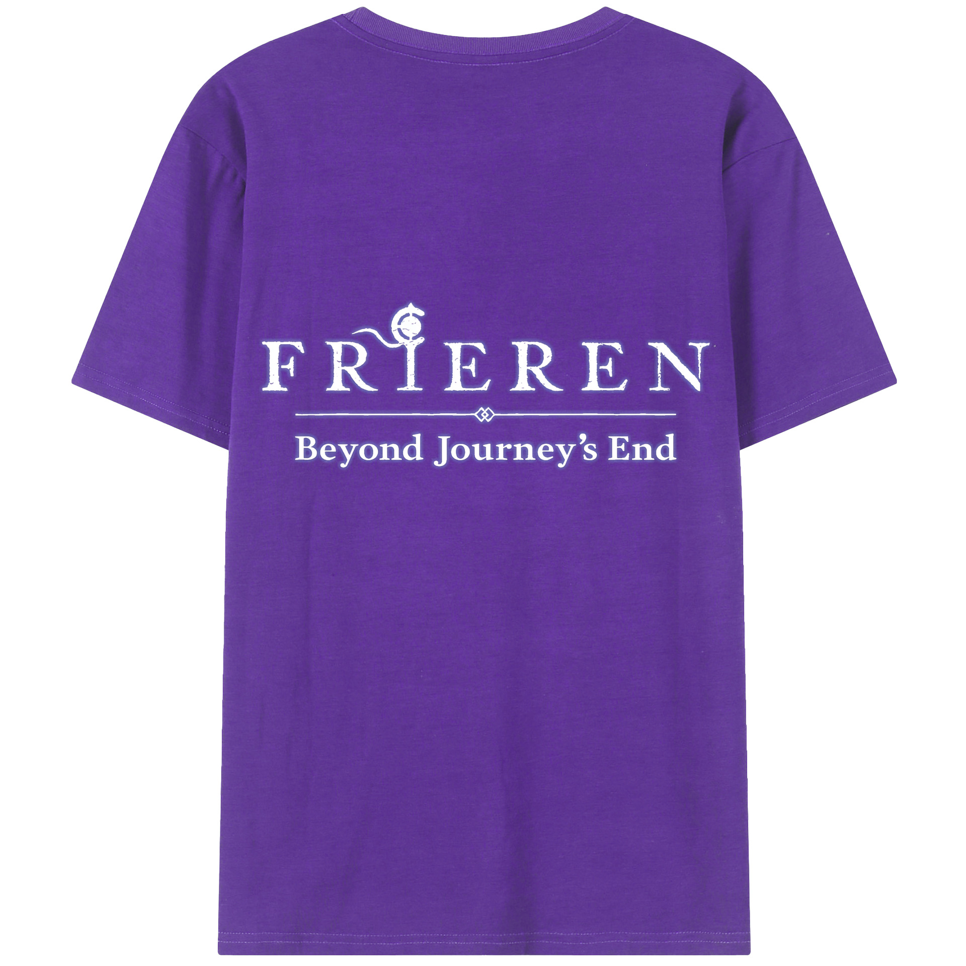 （画像用） 葬送のフリーレン Frieren 綿100％ メンズ半袖Tシャツ（バックプリント） 通気性