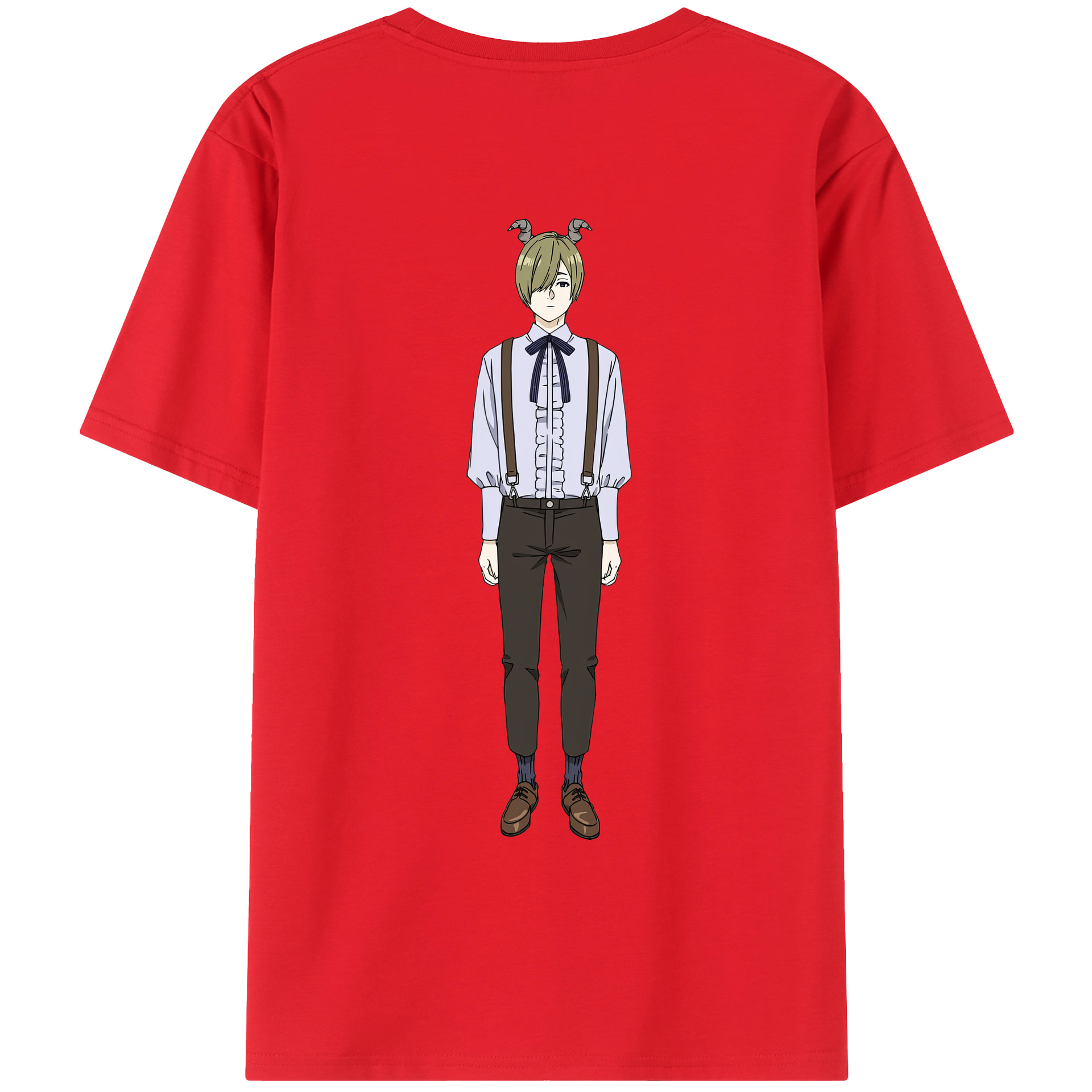 （画像用） 葬送のフリーレン Frieren 綿100％ メンズ半袖Tシャツ（バックプリント） 通気性