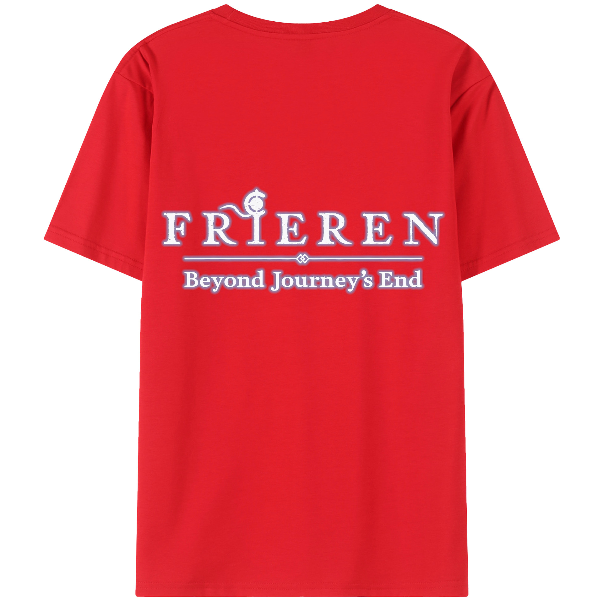 （画像用） 葬送のフリーレン Frieren 綿100％ メンズ半袖Tシャツ（バックプリント） 通気性