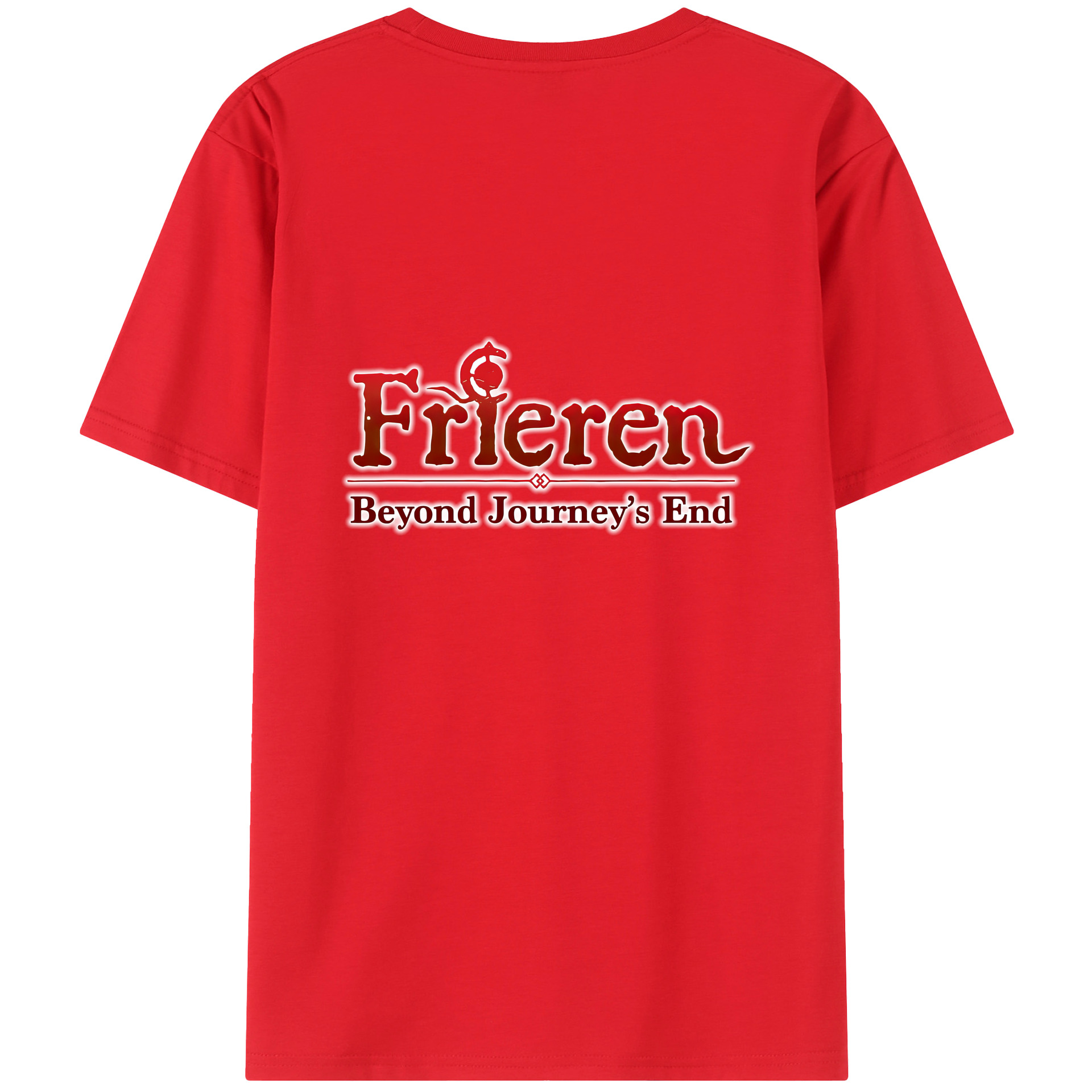 （画像用） 葬送のフリーレン Frieren 綿100％ メンズ半袖Tシャツ（バックプリント） 通気性