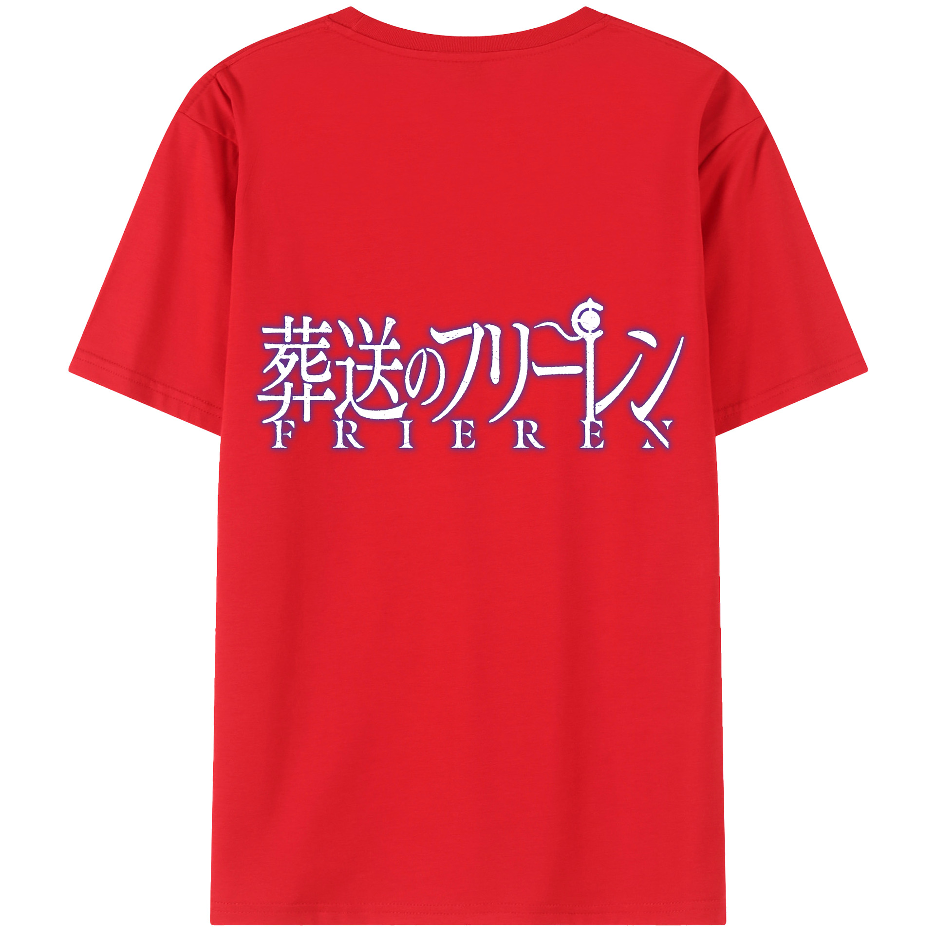（画像用） 葬送のフリーレン Frieren 綿100％ メンズ半袖Tシャツ（バックプリント） 通気性