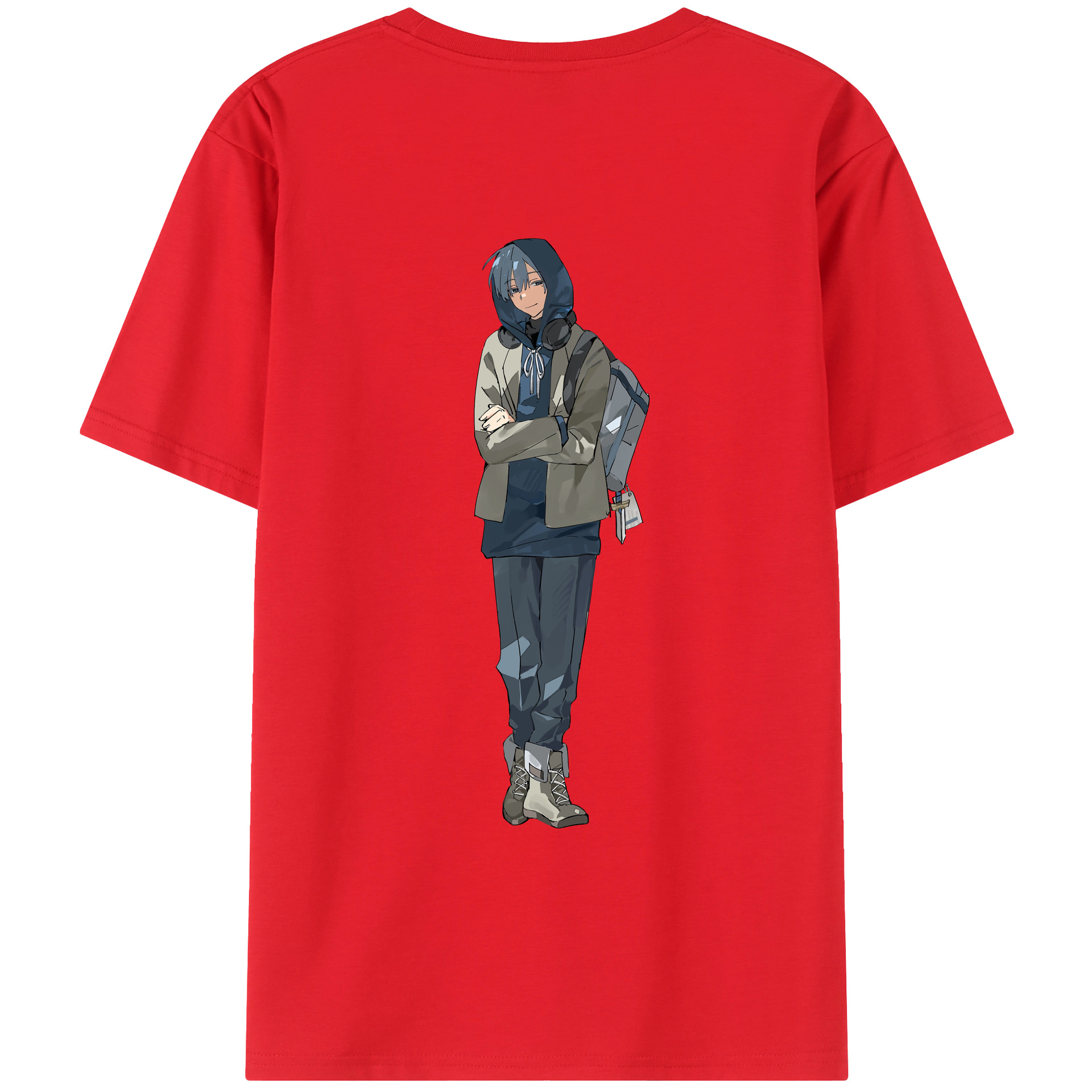 （画像用） 葬送のフリーレン Frieren 綿100％ メンズ半袖Tシャツ（バックプリント） 通気性
