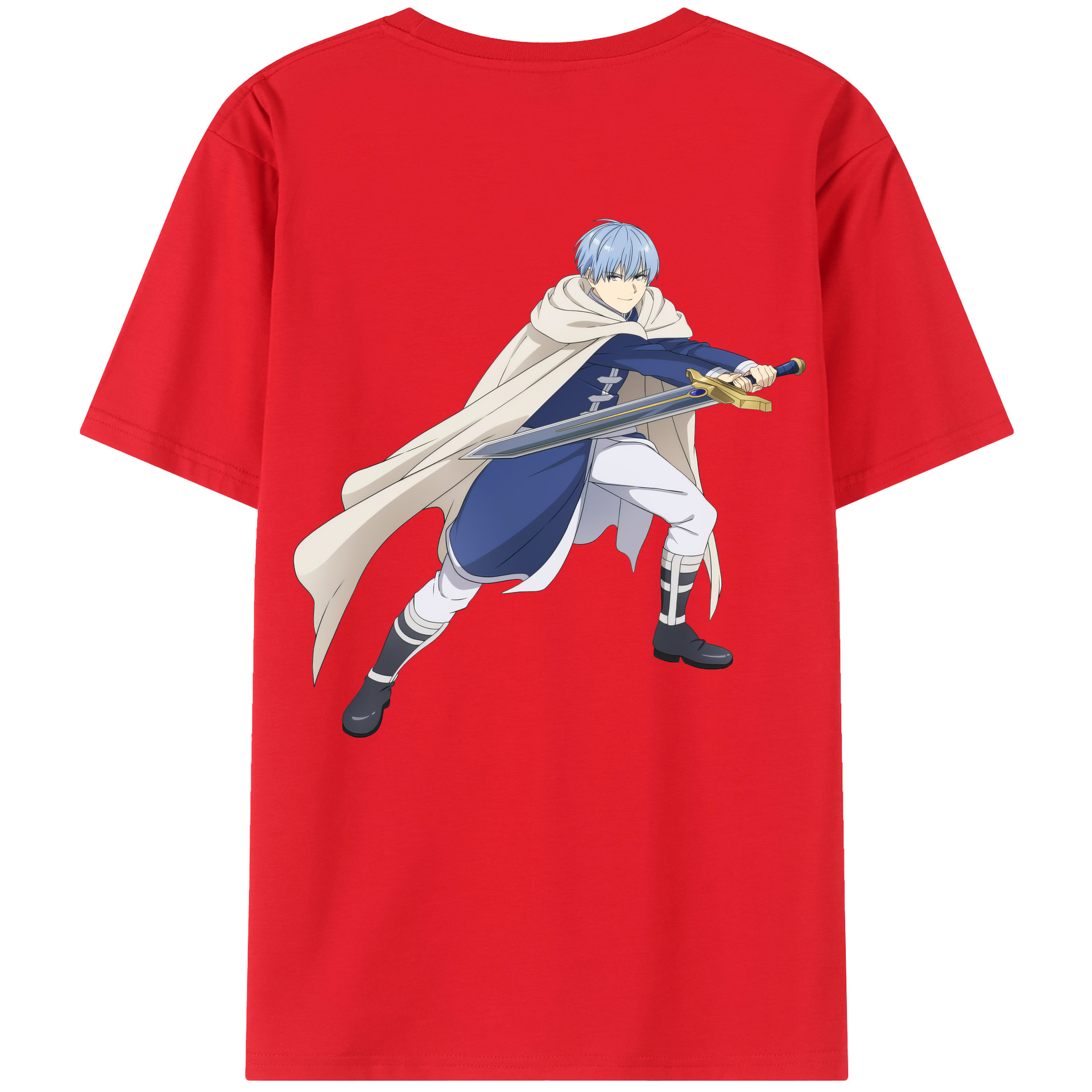 （画像用） 葬送のフリーレン Frieren 綿100％ メンズ半袖Tシャツ（バックプリント） 通気性