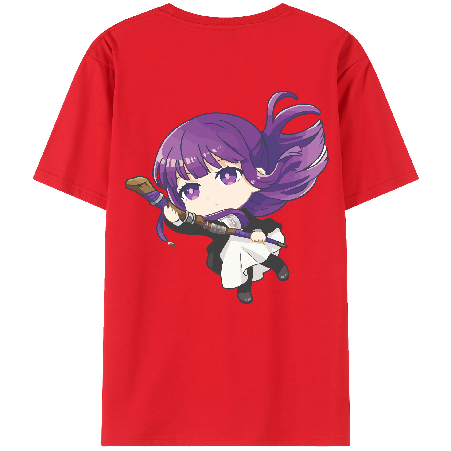 （画像用） 葬送のフリーレン Frieren 綿100％ メンズ半袖Tシャツ（バックプリント） 通気性