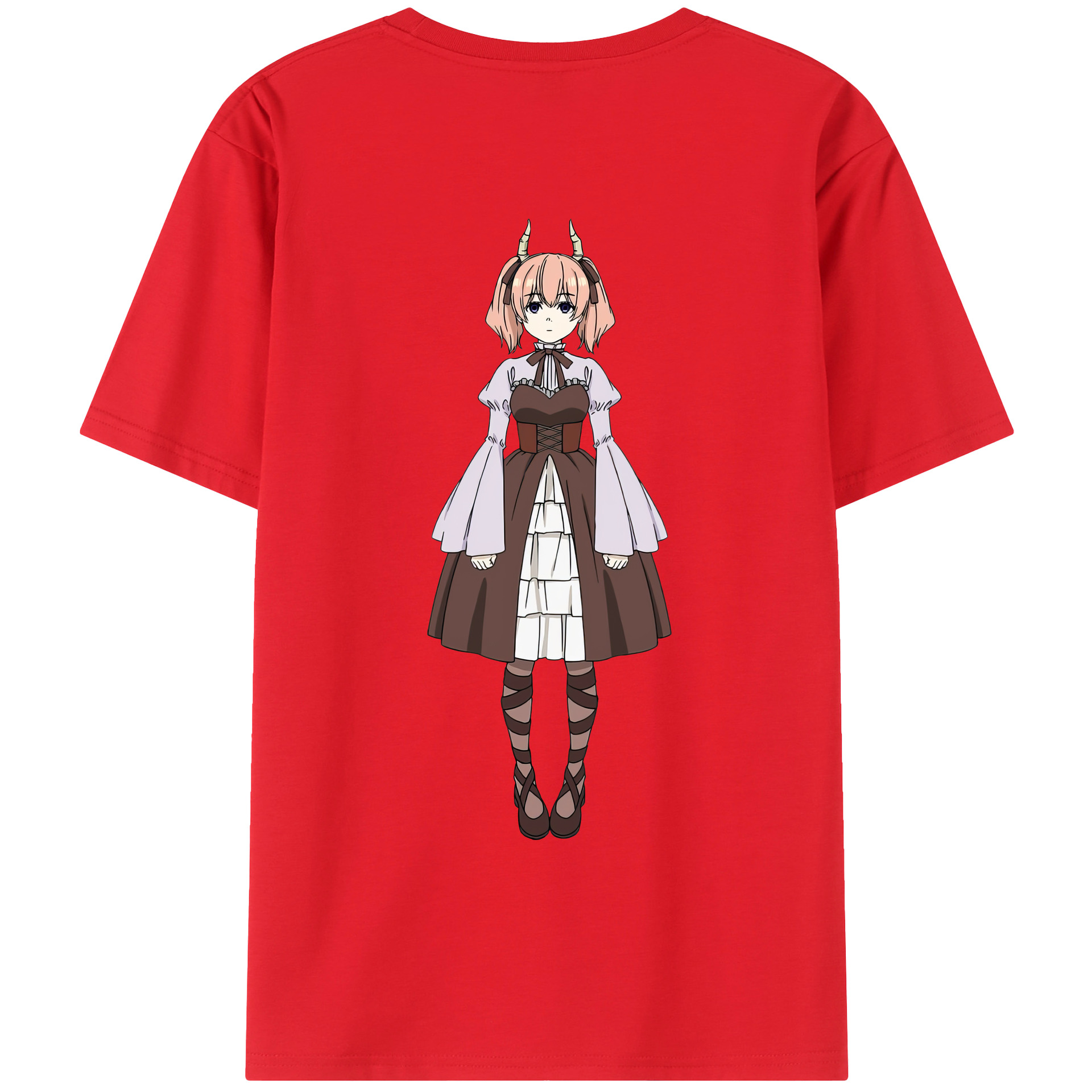 （画像用） 葬送のフリーレン Frieren 綿100％ メンズ半袖Tシャツ（バックプリント） 通気性