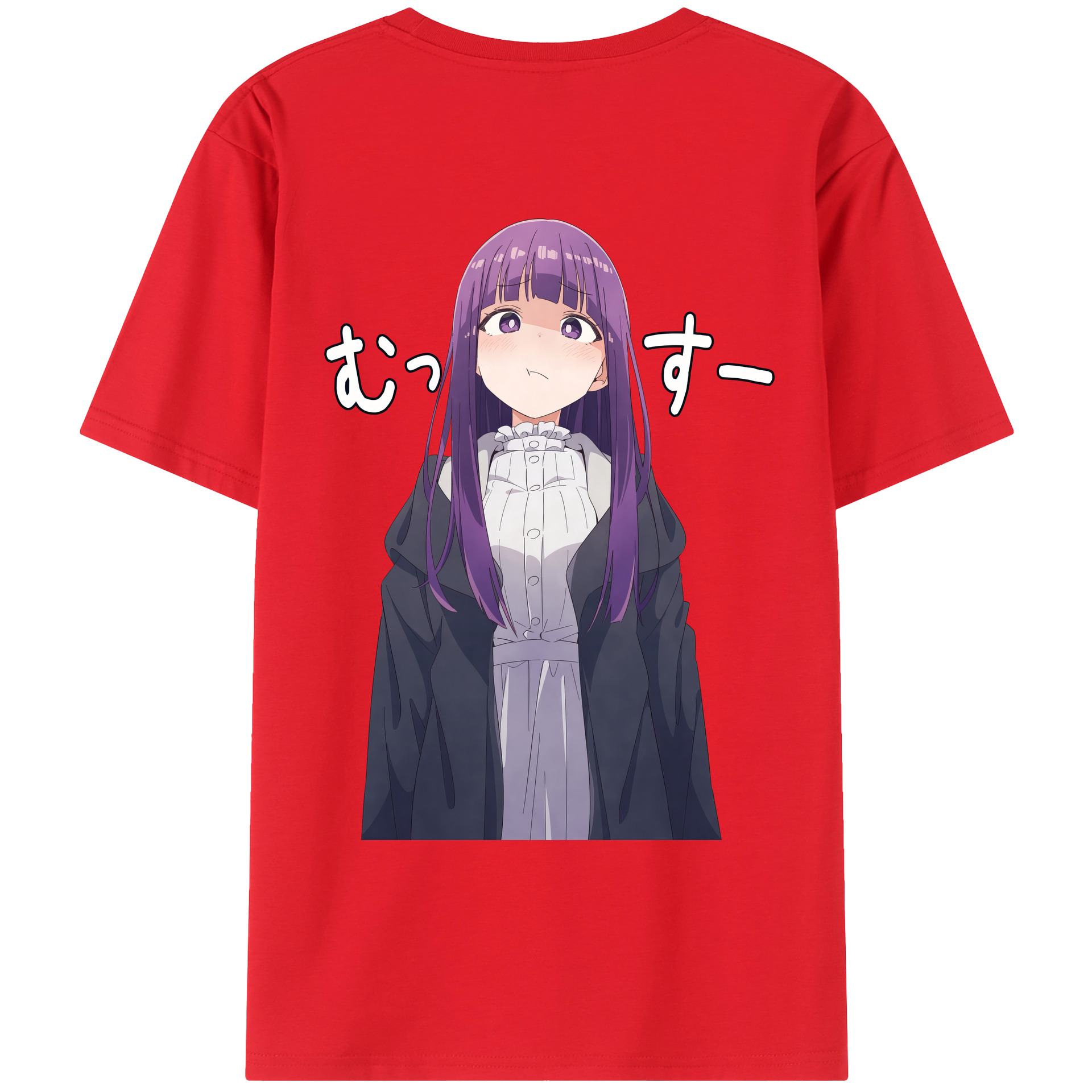 （画像用） 葬送のフリーレン Frieren 綿100％ メンズ半袖Tシャツ（バックプリント） 通気性
