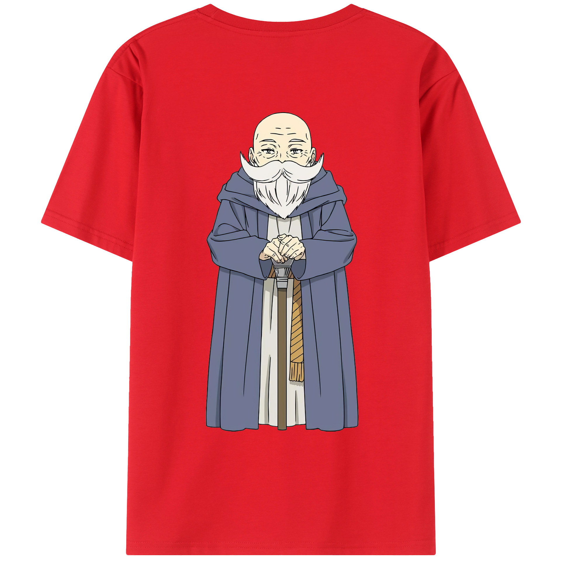 （画像用） 葬送のフリーレン Frieren 綿100％ メンズ半袖Tシャツ（バックプリント） 通気性