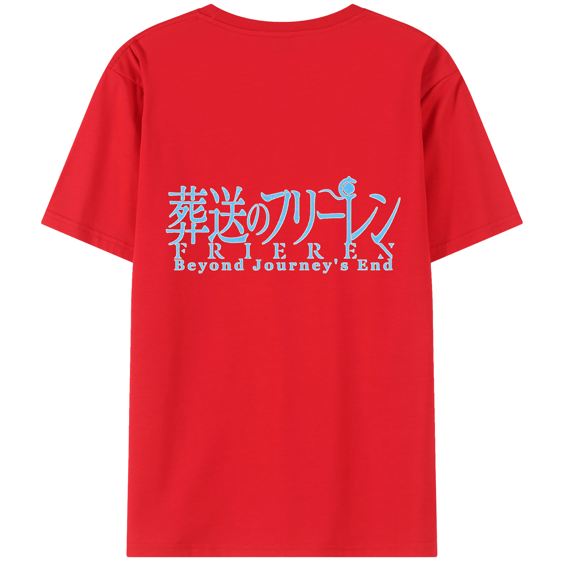 （画像用） 葬送のフリーレン Frieren 綿100％ メンズ半袖Tシャツ（バックプリント） 通気性