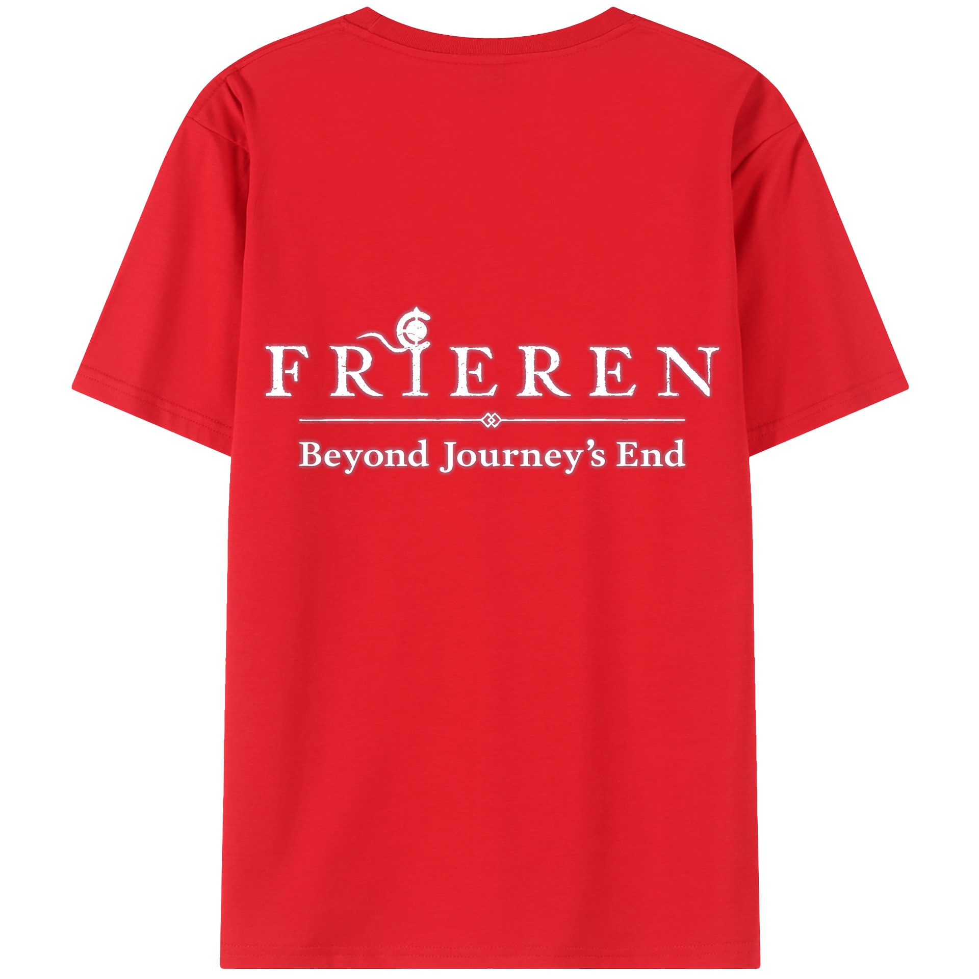 （画像用） 葬送のフリーレン Frieren 綿100％ メンズ半袖Tシャツ（バックプリント） 通気性