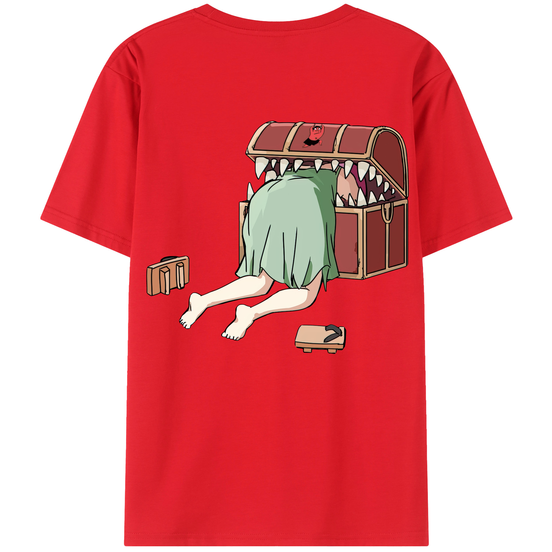 （画像用） 葬送のフリーレン Frieren 綿100％ メンズ半袖Tシャツ（バックプリント） 通気性