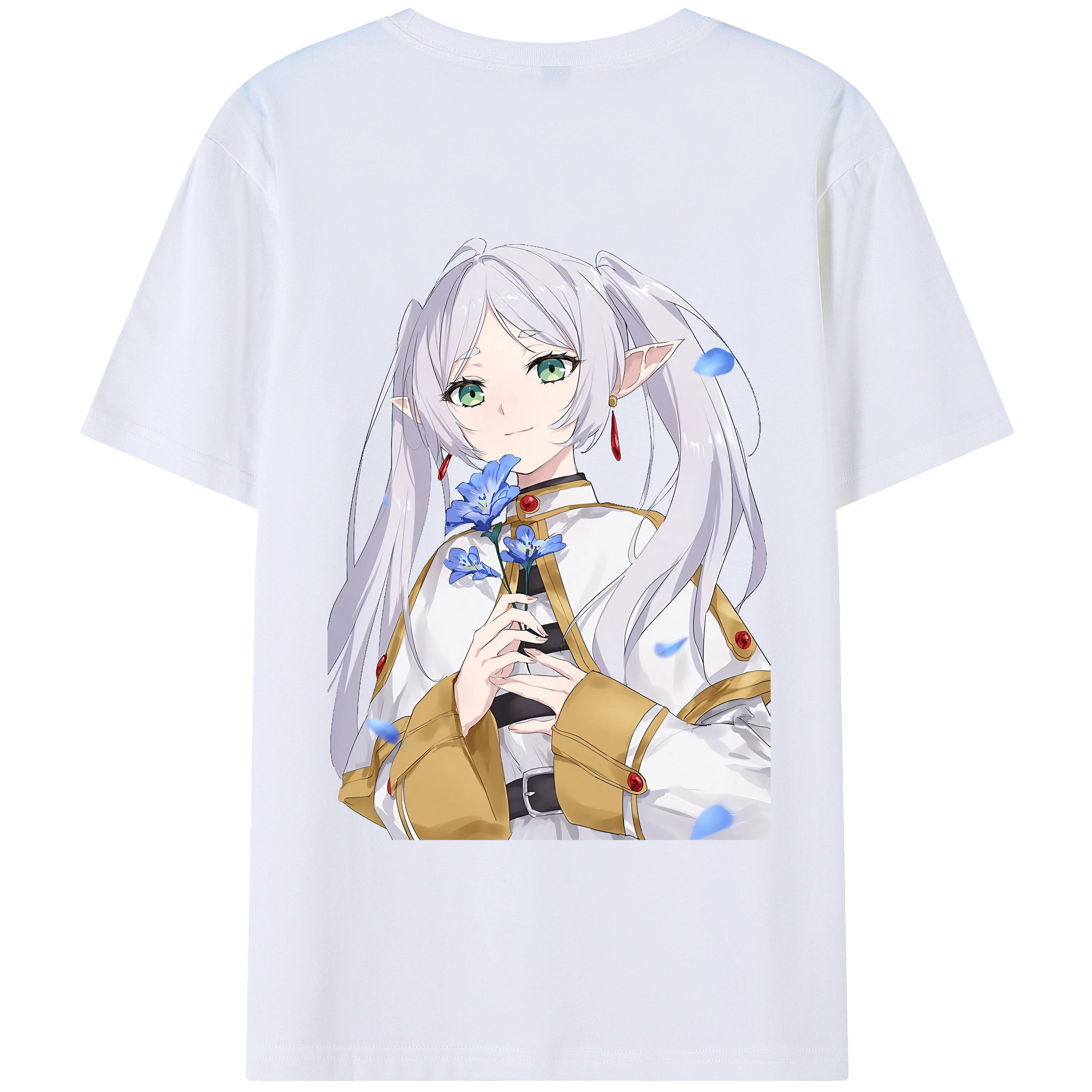 （画像用） 葬送のフリーレン Frieren 綿100％ メンズ半袖Tシャツ（バックプリント） 通気性