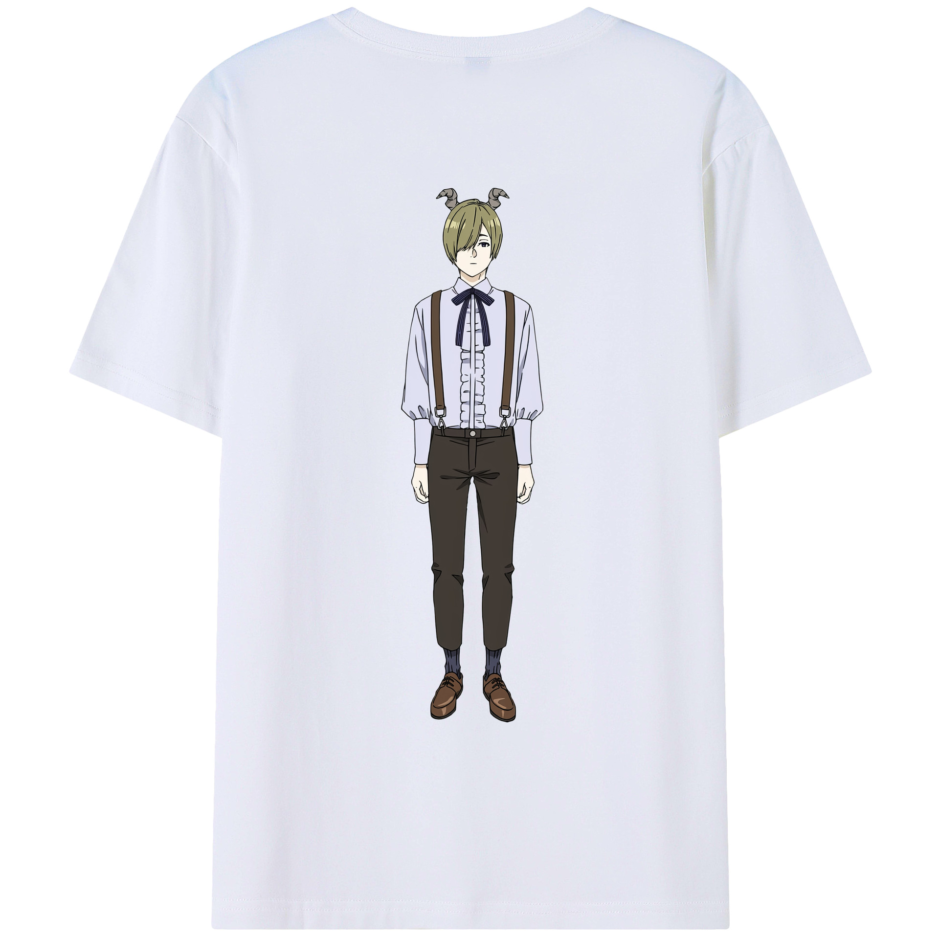 （画像用） 葬送のフリーレン Frieren 綿100％ メンズ半袖Tシャツ（バックプリント） 通気性