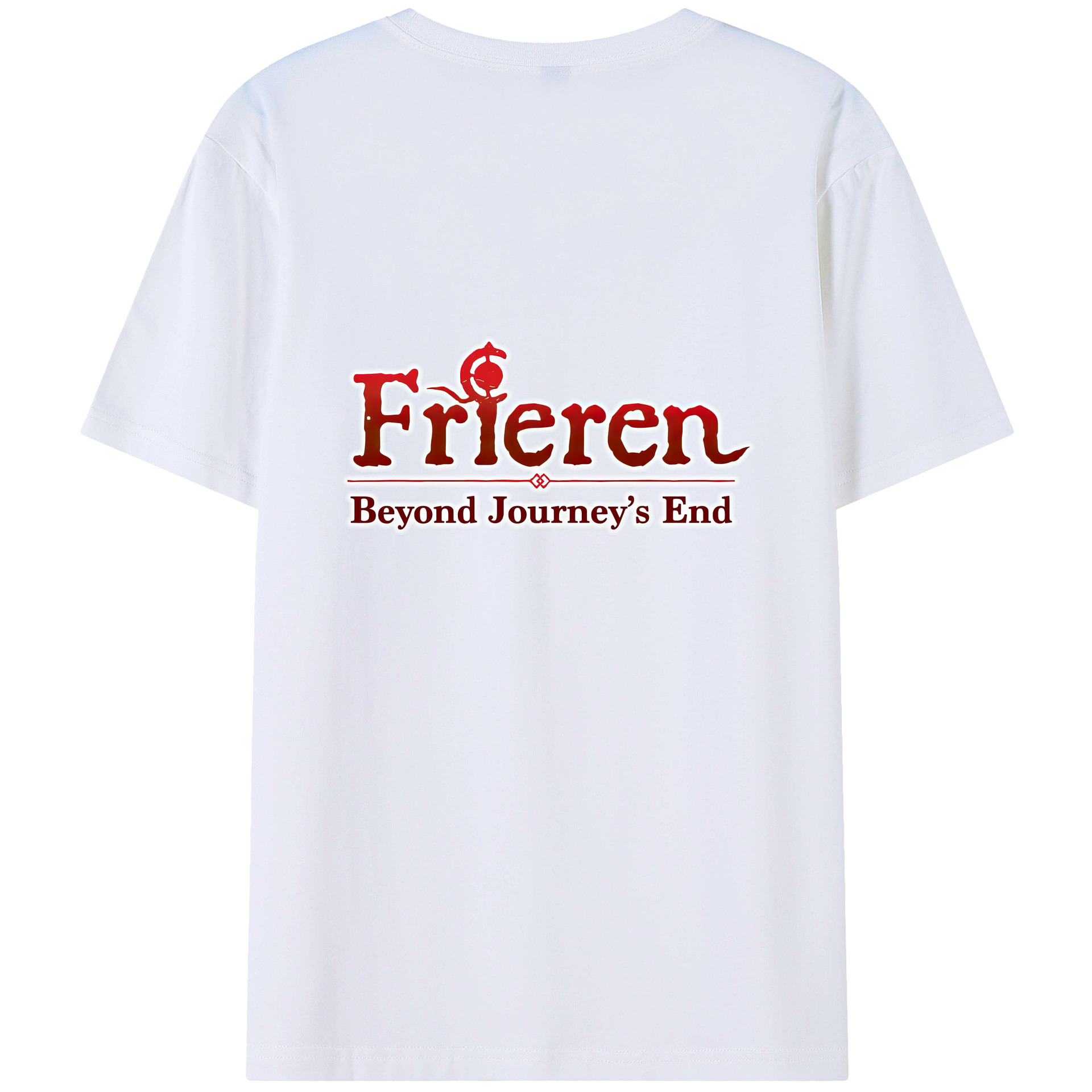 （画像用） 葬送のフリーレン Frieren 綿100％ メンズ半袖Tシャツ（バックプリント） 通気性