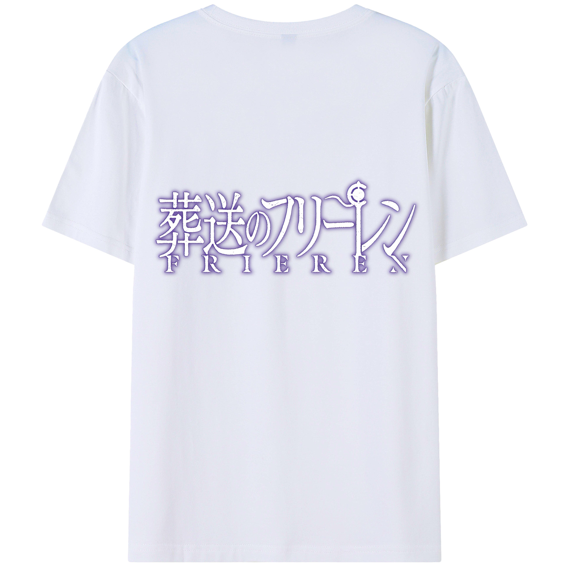 （画像用） 葬送のフリーレン Frieren 綿100％ メンズ半袖Tシャツ（バックプリント） 通気性
