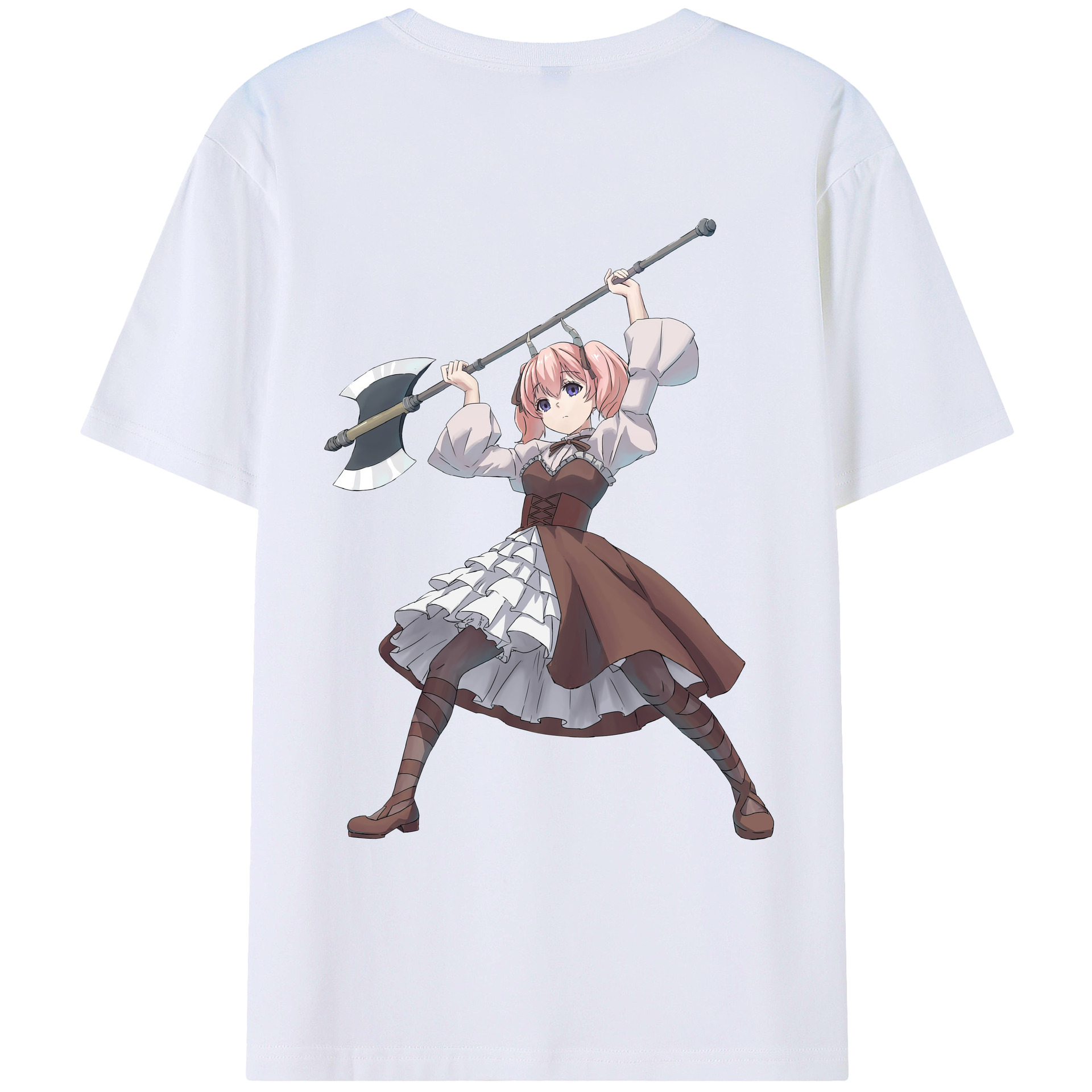 （画像用） 葬送のフリーレン Frieren 綿100％ メンズ半袖Tシャツ（バックプリント） 通気性