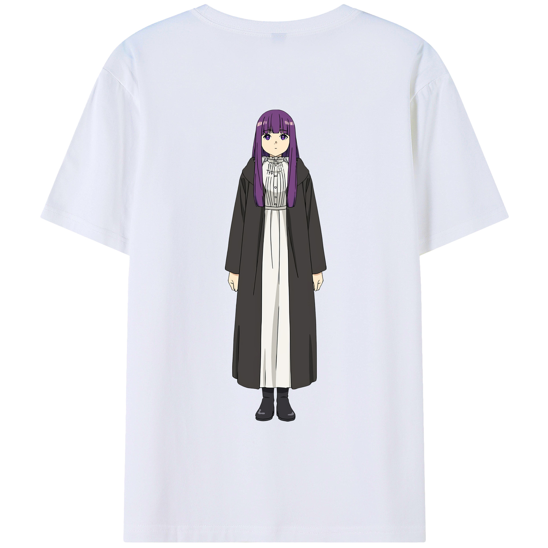 （画像用） 葬送のフリーレン Frieren 綿100％ メンズ半袖Tシャツ（バックプリント） 通気性