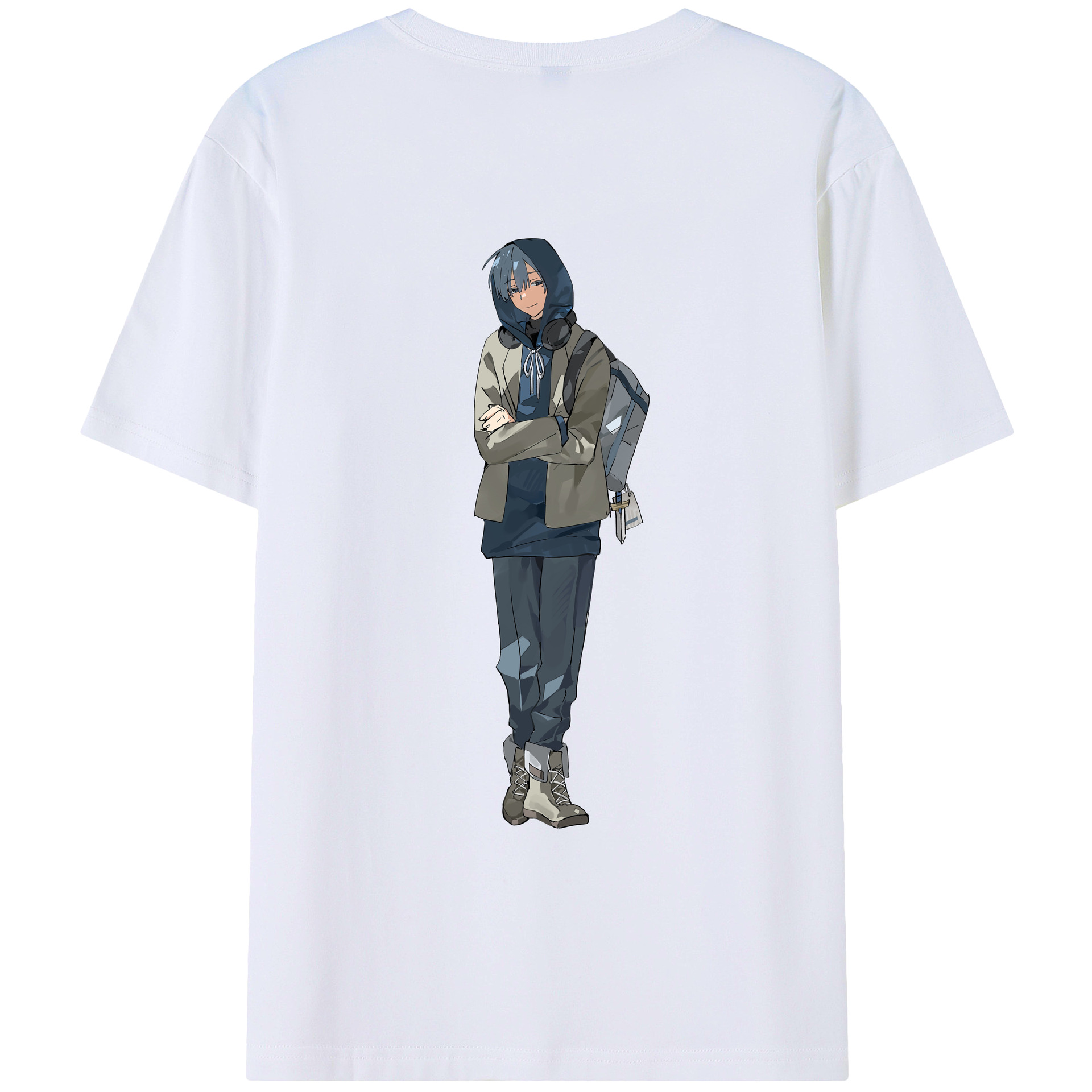 （画像用） 葬送のフリーレン Frieren 綿100％ メンズ半袖Tシャツ（バックプリント） 通気性