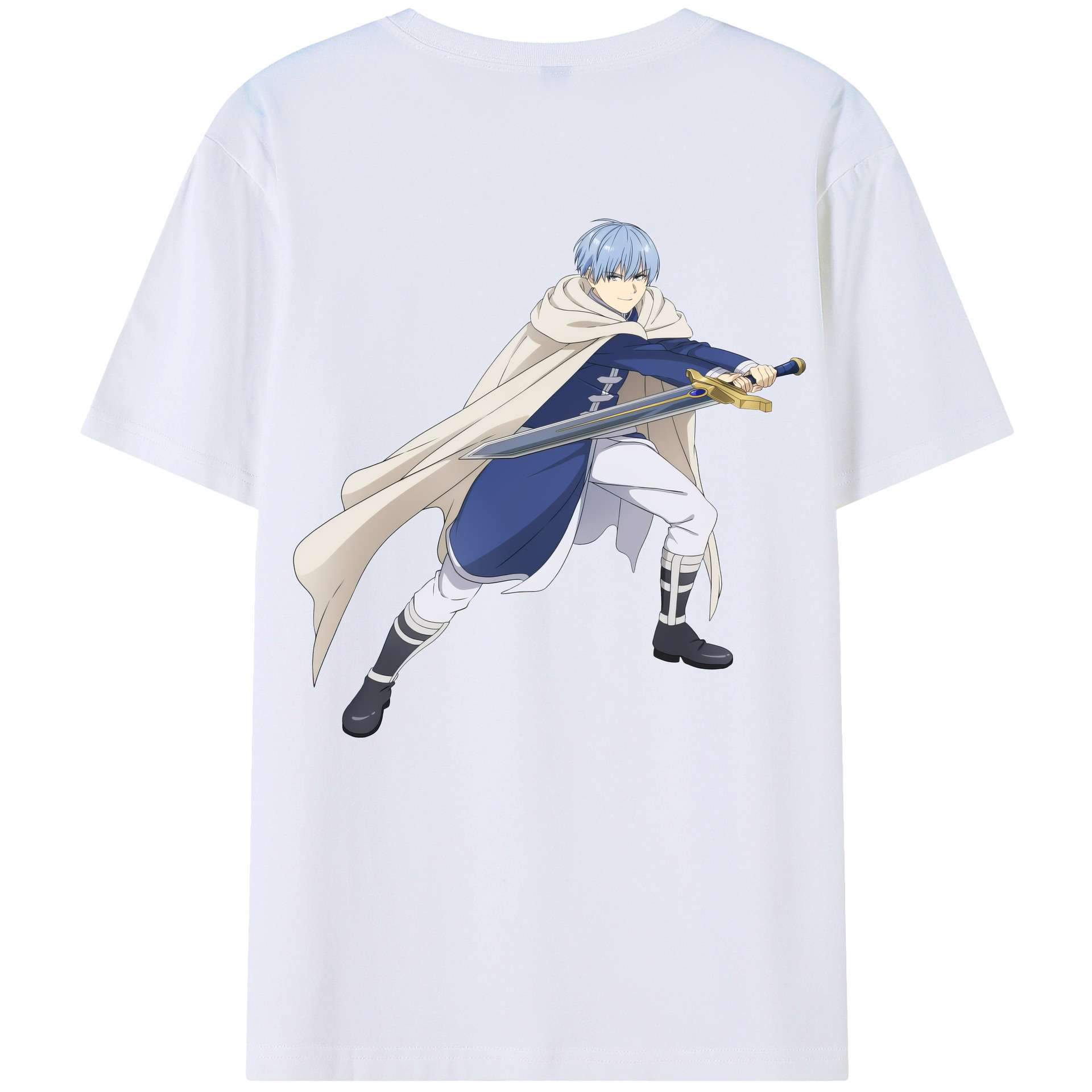 （画像用） 葬送のフリーレン Frieren 綿100％ メンズ半袖Tシャツ（バックプリント） 通気性