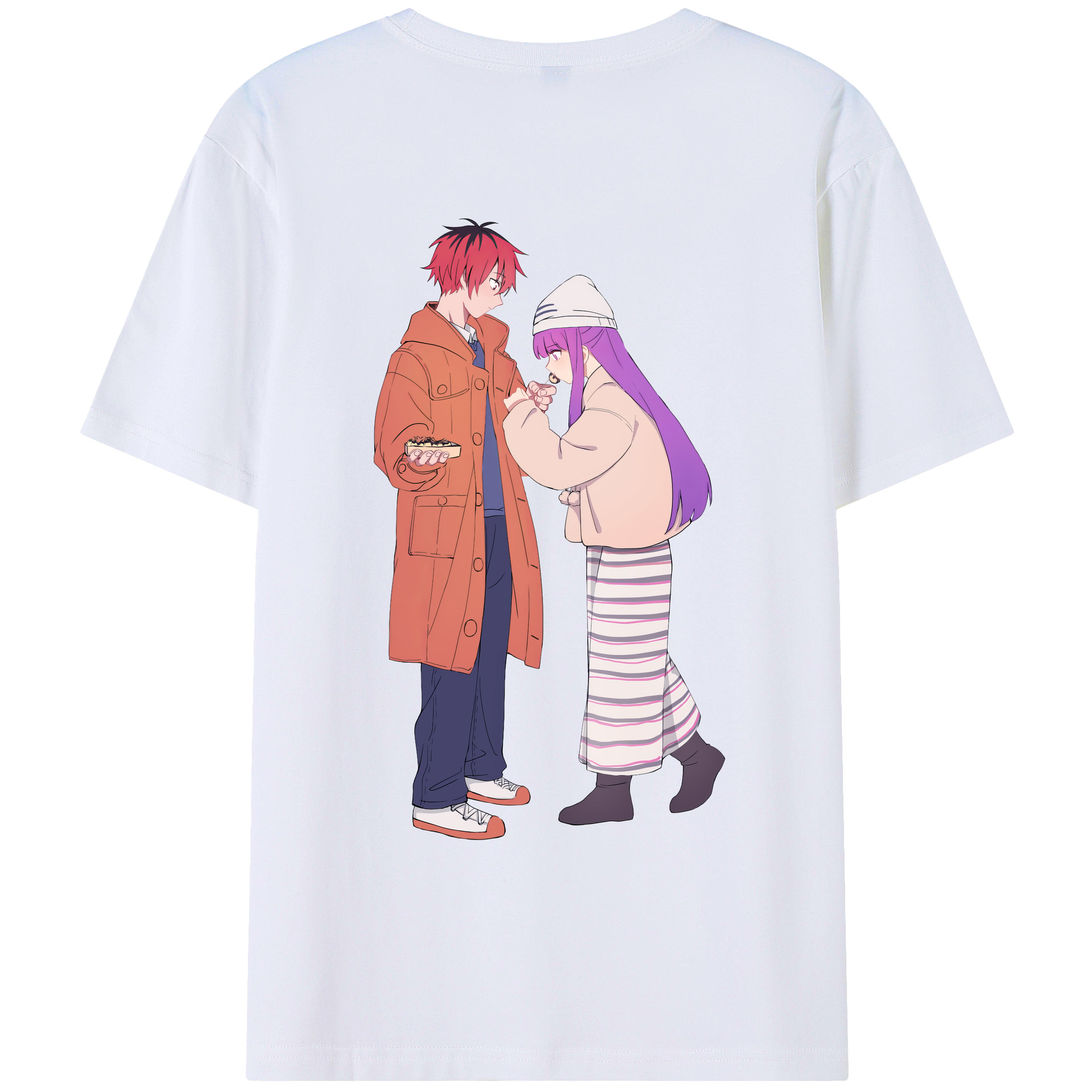 （画像用） 葬送のフリーレン Frieren 綿100％ メンズ半袖Tシャツ（バックプリント） 通気性
