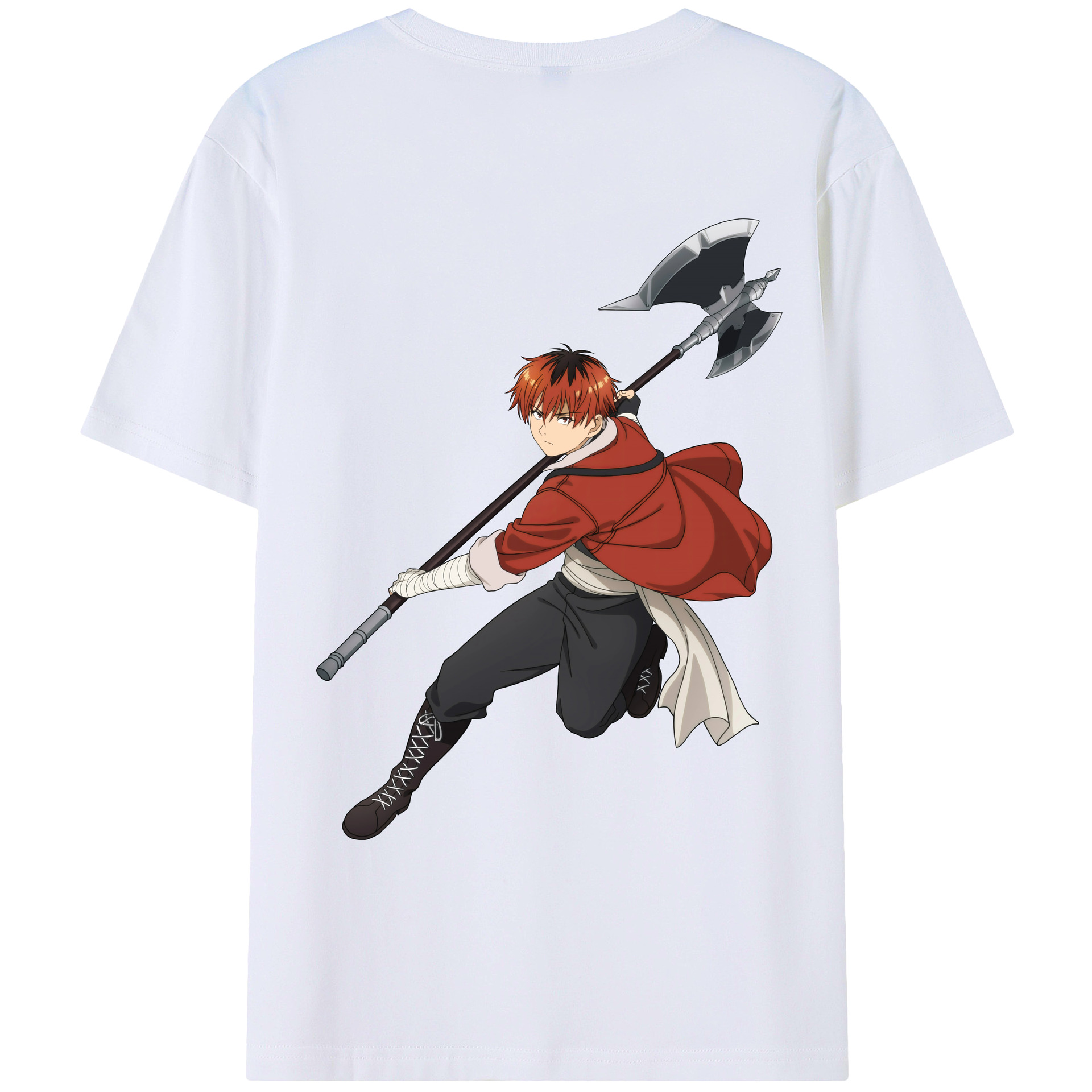 （画像用） 葬送のフリーレン Frieren 綿100％ メンズ半袖Tシャツ（バックプリント） 通気性