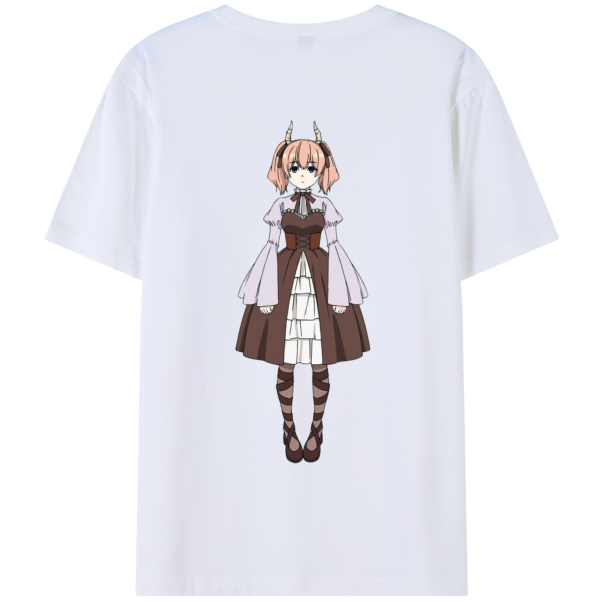 （画像用） 葬送のフリーレン Frieren 綿100％ メンズ半袖Tシャツ（バックプリント） 通気性