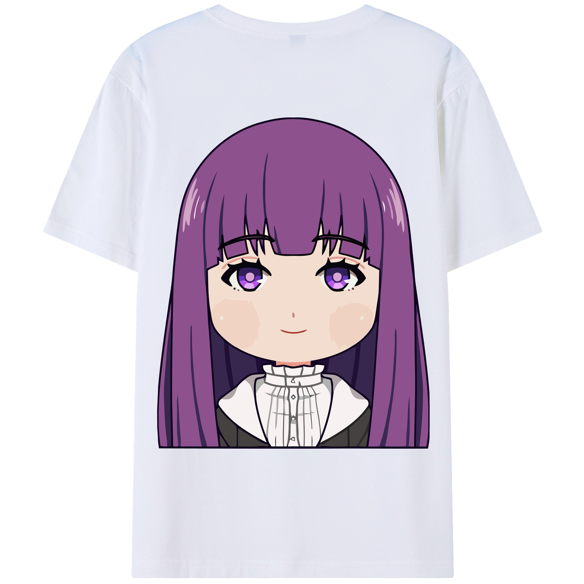 （画像用） 葬送のフリーレン Frieren 綿100％ メンズ半袖Tシャツ（バックプリント） 通気性